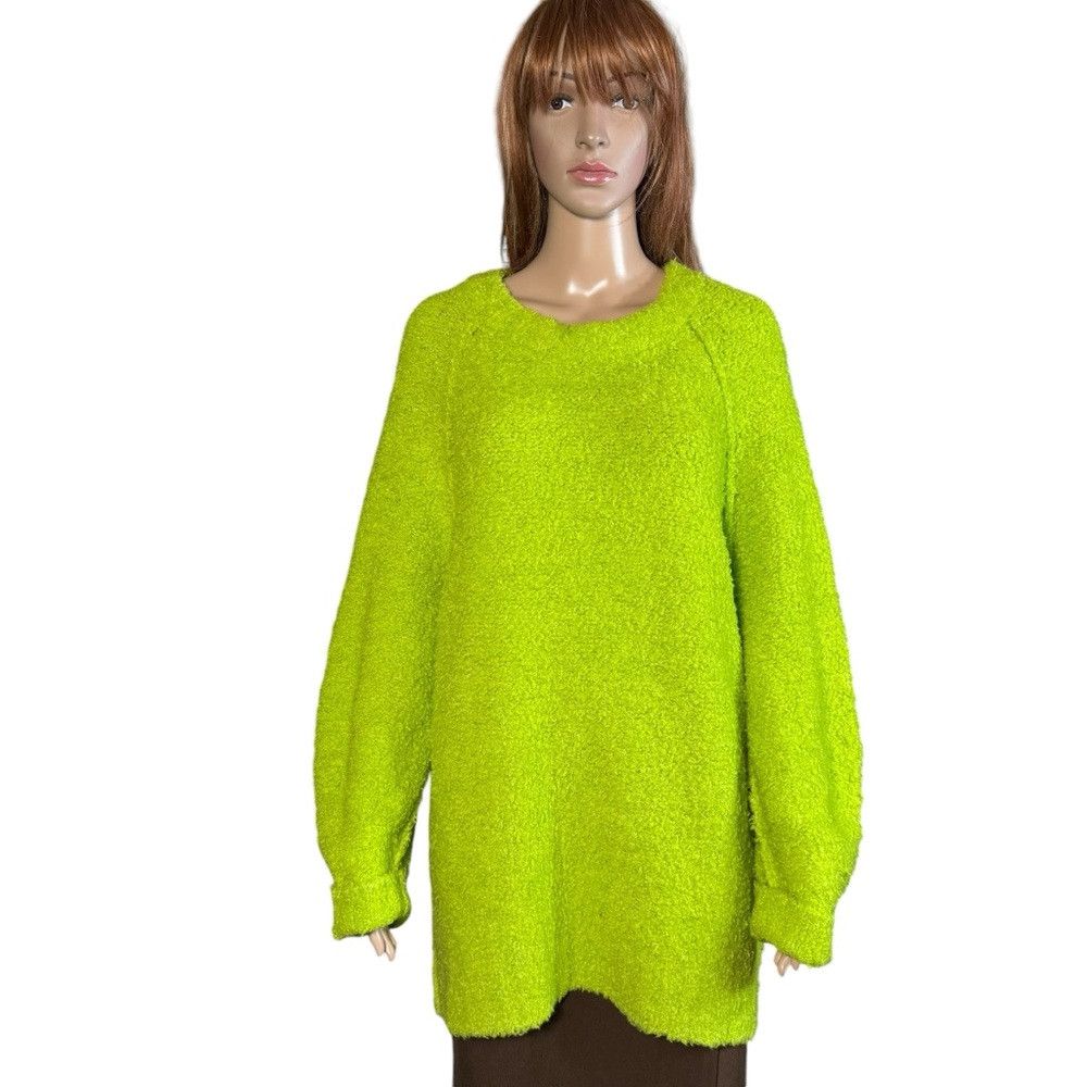 Free People New Free People Green Wool Blend Teddy Sweater Tunic Size M Size M / US 6-8 / IT 42-44 - 3 Thumbnail