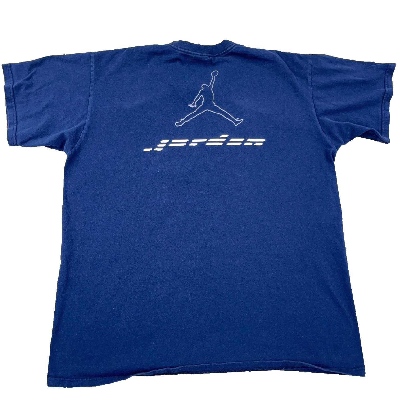 Jordan Brand VINTAGE Jordan T-Shirt Men Large Blue Graphic Print 2000s Retro Jumpman XV1 Braille Size US L / EU 52-54 / 3 - 2 Thumbnail