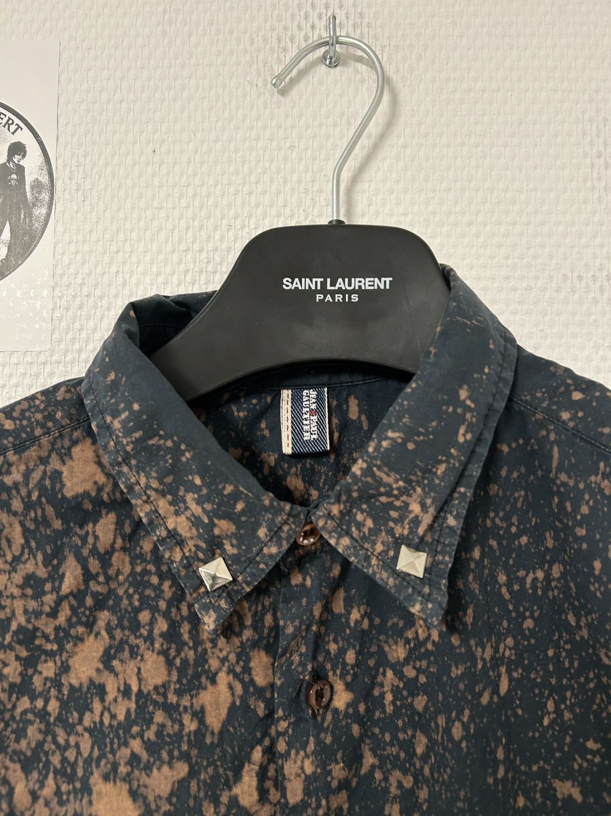 Jean Paul Gaultier SS2004 Embellished Logo Bleach-Dyed Studded Shirt Size US M / EU 48-50 / 2 - 3 Thumbnail