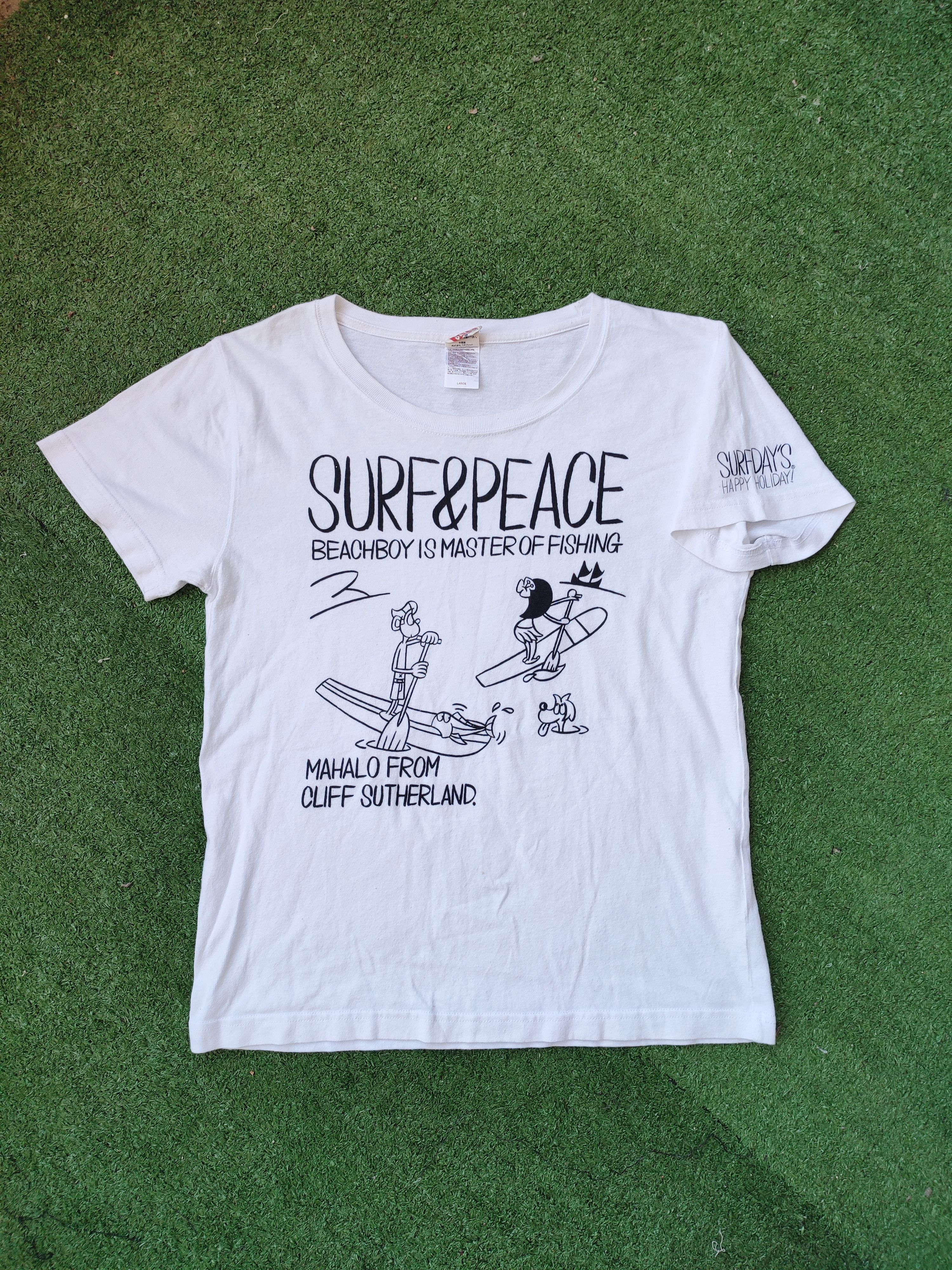 Japanese Brand VINTAGE SURF DAY'S SURF & PEACE TEE Size US M / EU 48-50 / 2 - 1 Thumbnail