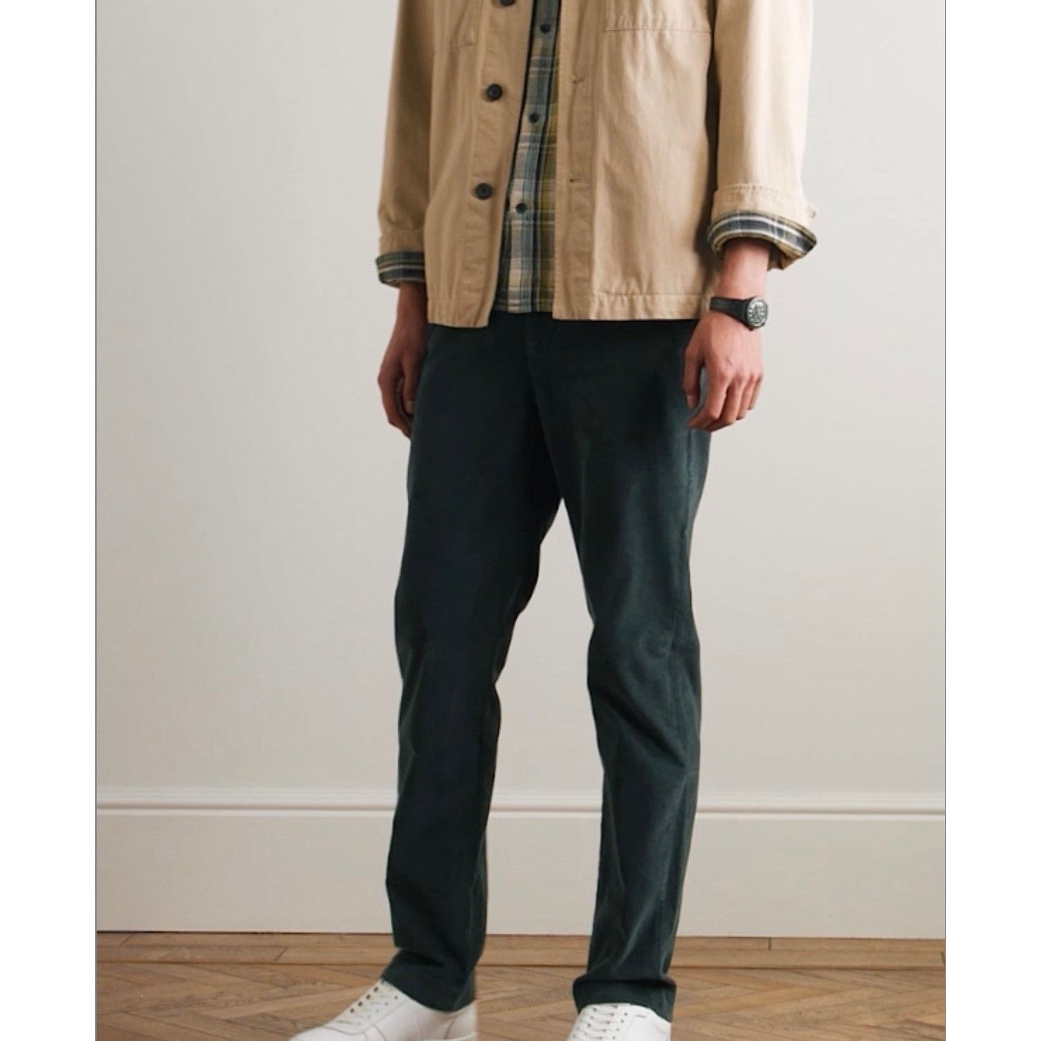 Mr P. MR P. Phillip Straight-Leg Cotton-Corduroy Trouser green Size US 32 / EU 48 - 1 Thumbnail