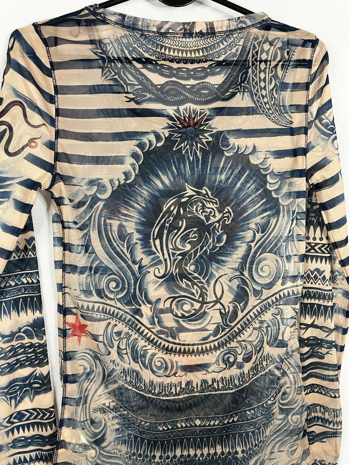 Jean Paul Gaultier × Vintage Jean Paul Gaultier JPG Lindex Vintage Mesh Long Sleeve Top Size M / US 6-8 / IT 42-44 - 10 Thumbnail