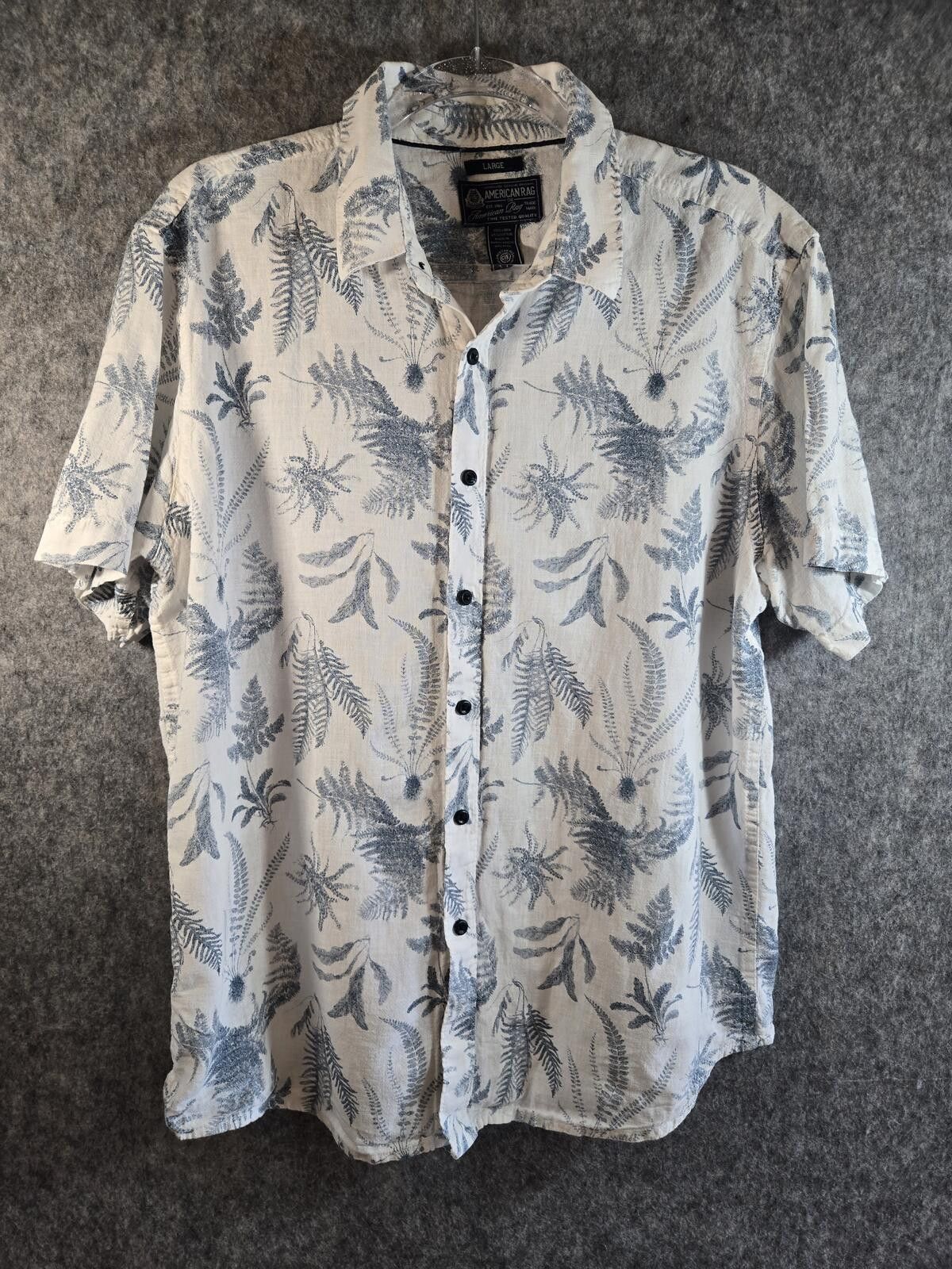 American Rag 100% Cotton/Linen XL Short Sleeve Tropical Button Down Shirt Size US L / EU 52-54 / 3 - 1 Thumbnail