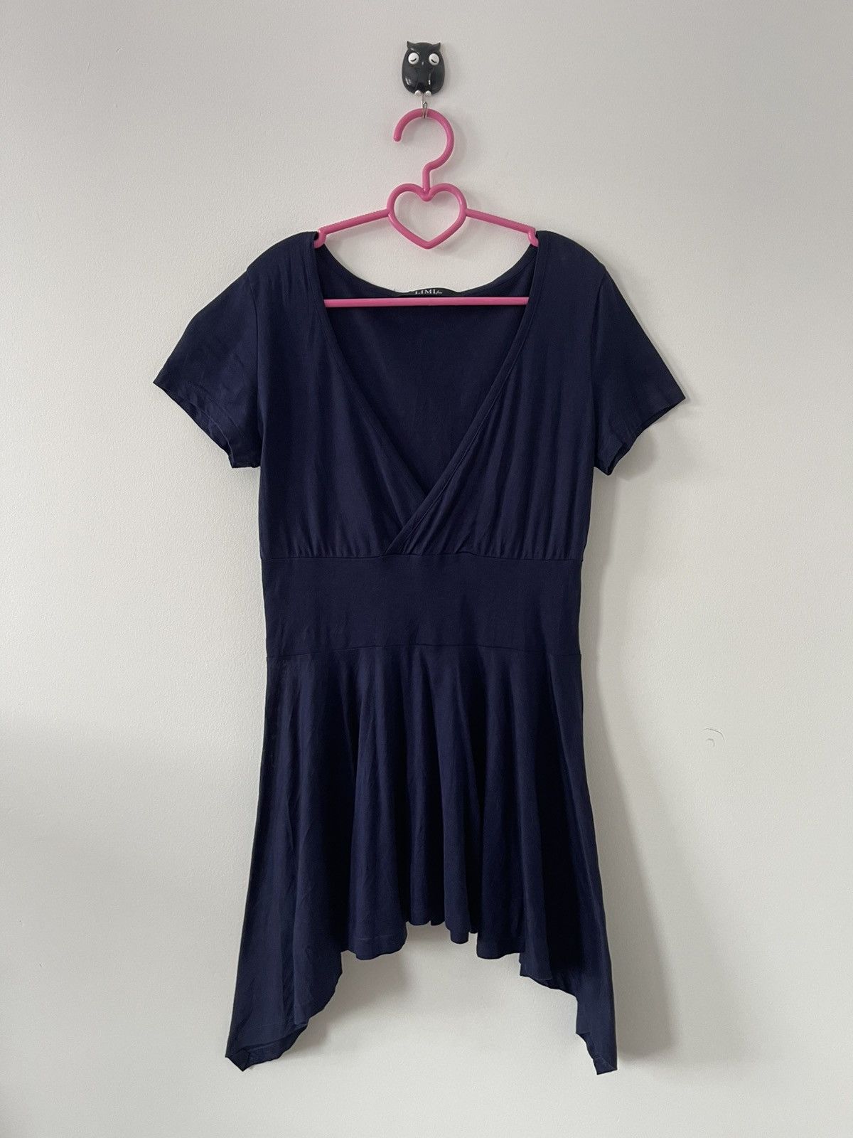 Limi Feu Rare Vintage LIMI FEU Yohji Yamamoto Navy Blue Mini Dress Size S / US 4 / IT 40 - 1 Thumbnail