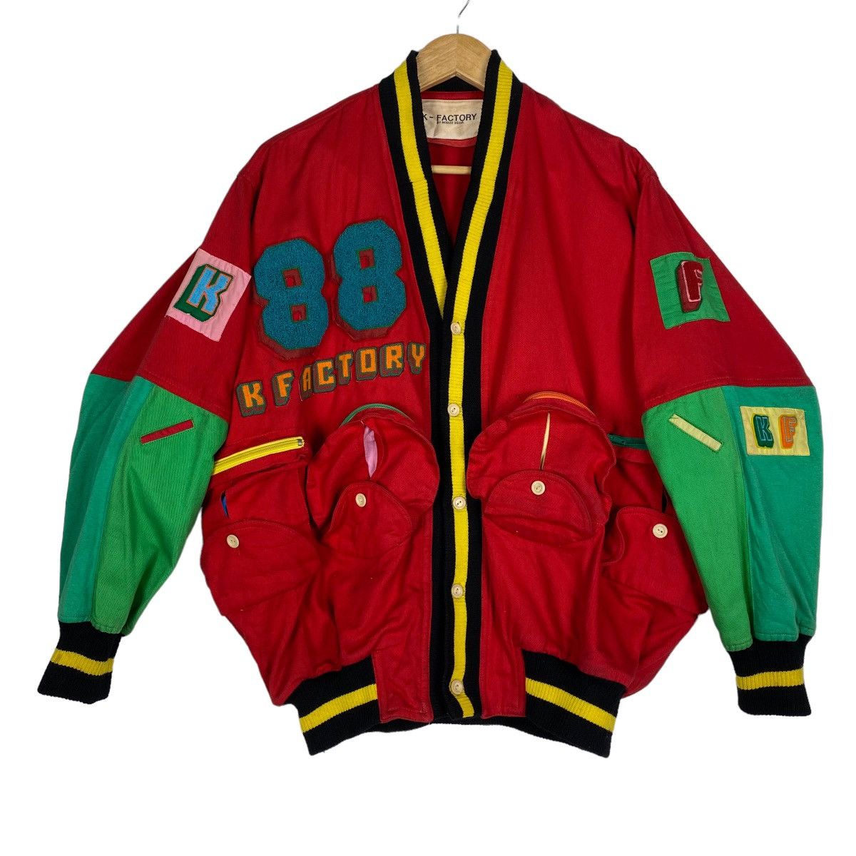 Pre-owned Issey Miyake K-factory By Nobuo Ikeda Bomber Jacket In Red