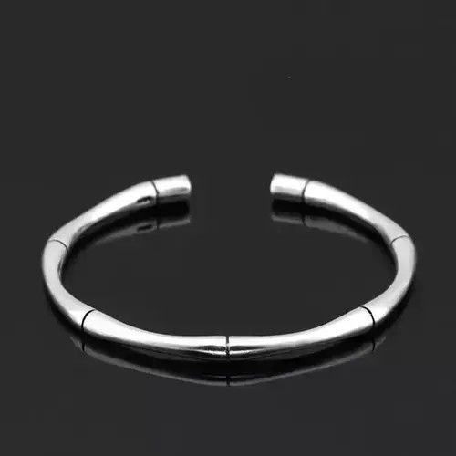 Jewelry Bamboo Adjustable Bracelets Bangle in Silver, Men's