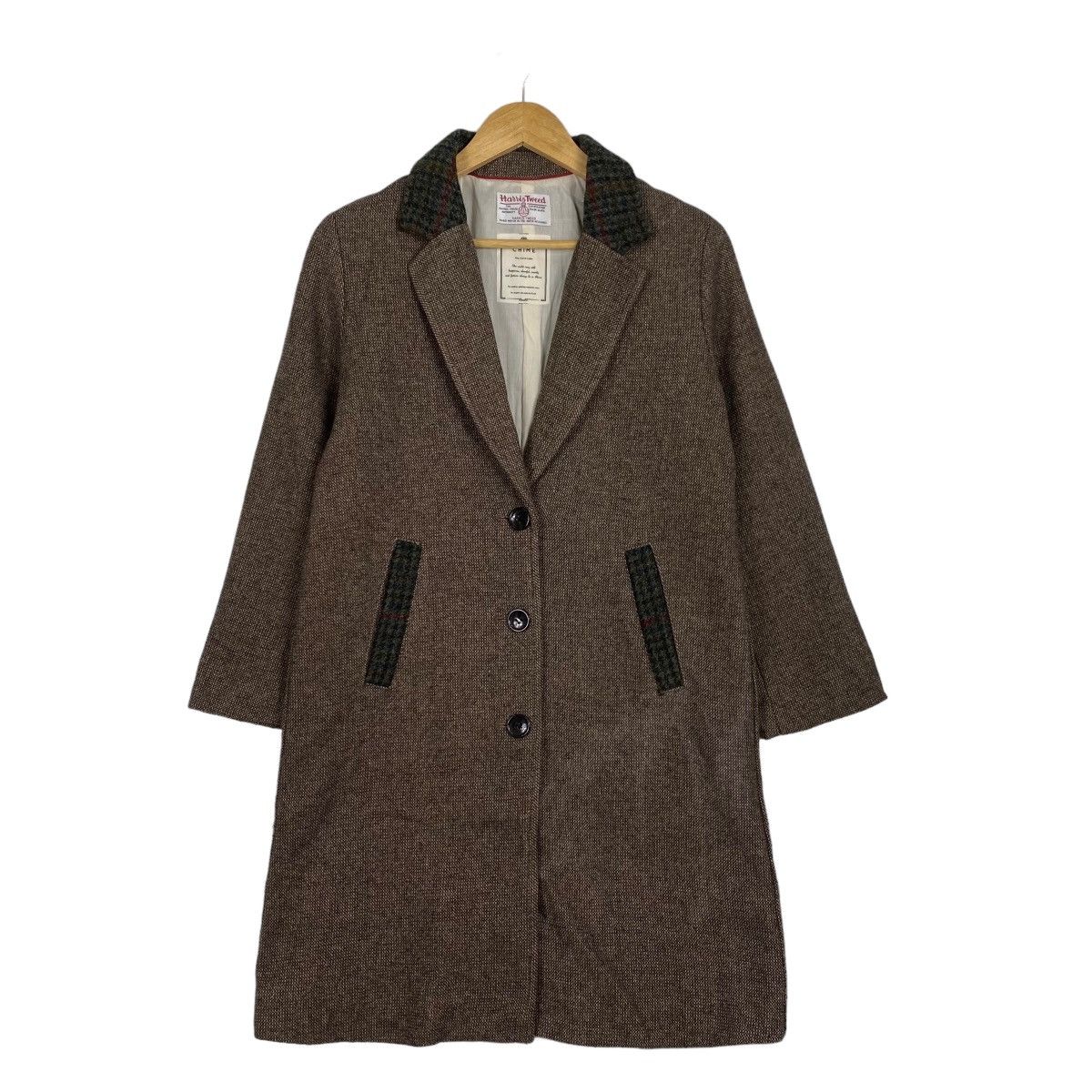 Japanese Brand Harris Tweed X Chime wool long coat Size S / US 4 / IT 40 - 1 Thumbnail