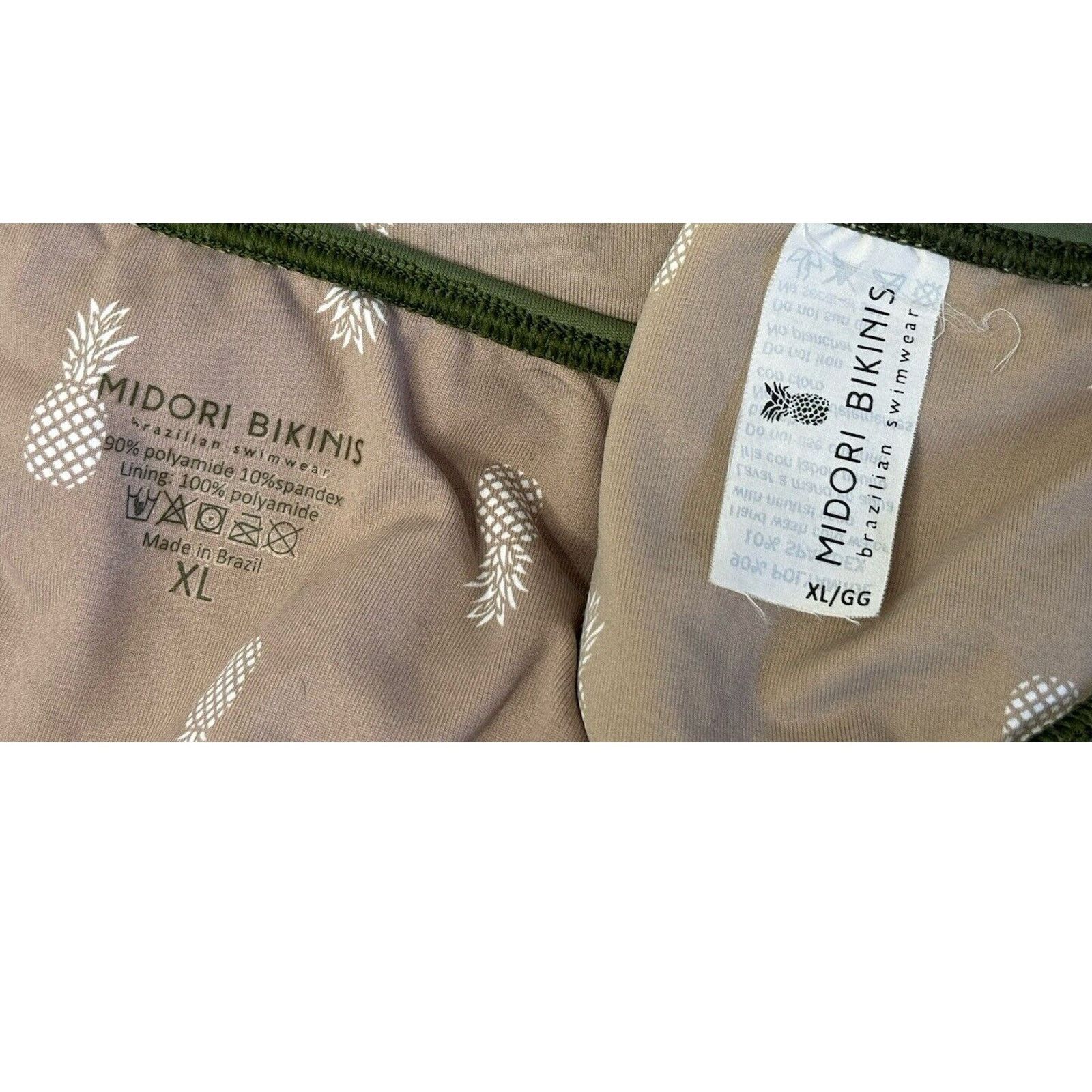 Other MIDORI BIKINIS Brazilian Swimwear Bottoms Olive Tavarua XL Size ONE SIZE - 6 Thumbnail