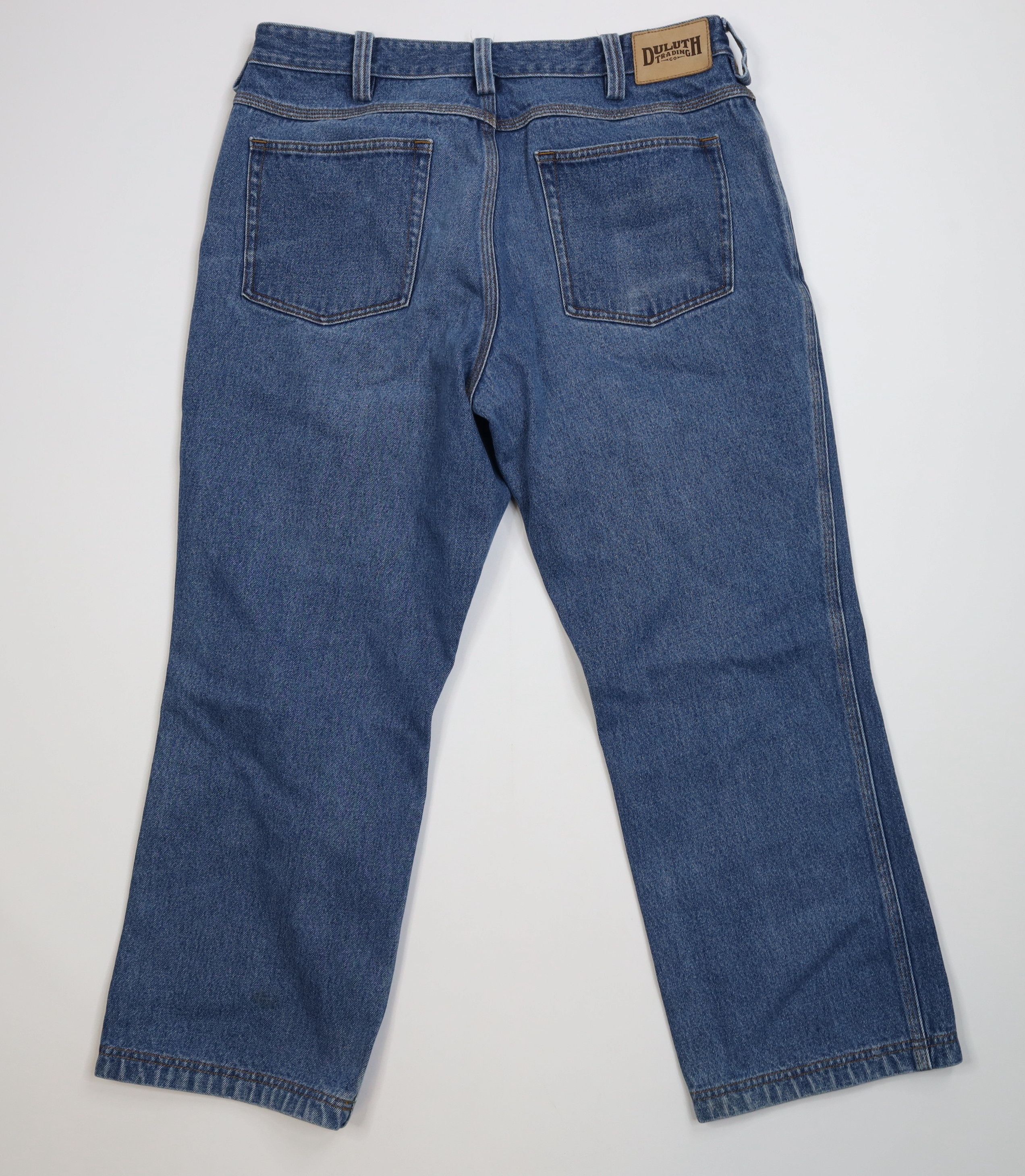Duluth Trading Company Duluth Trading Co Workwear Wide Leg Denim Jeans Blue Cotton Size US 36 / EU 52 - 8 Thumbnail