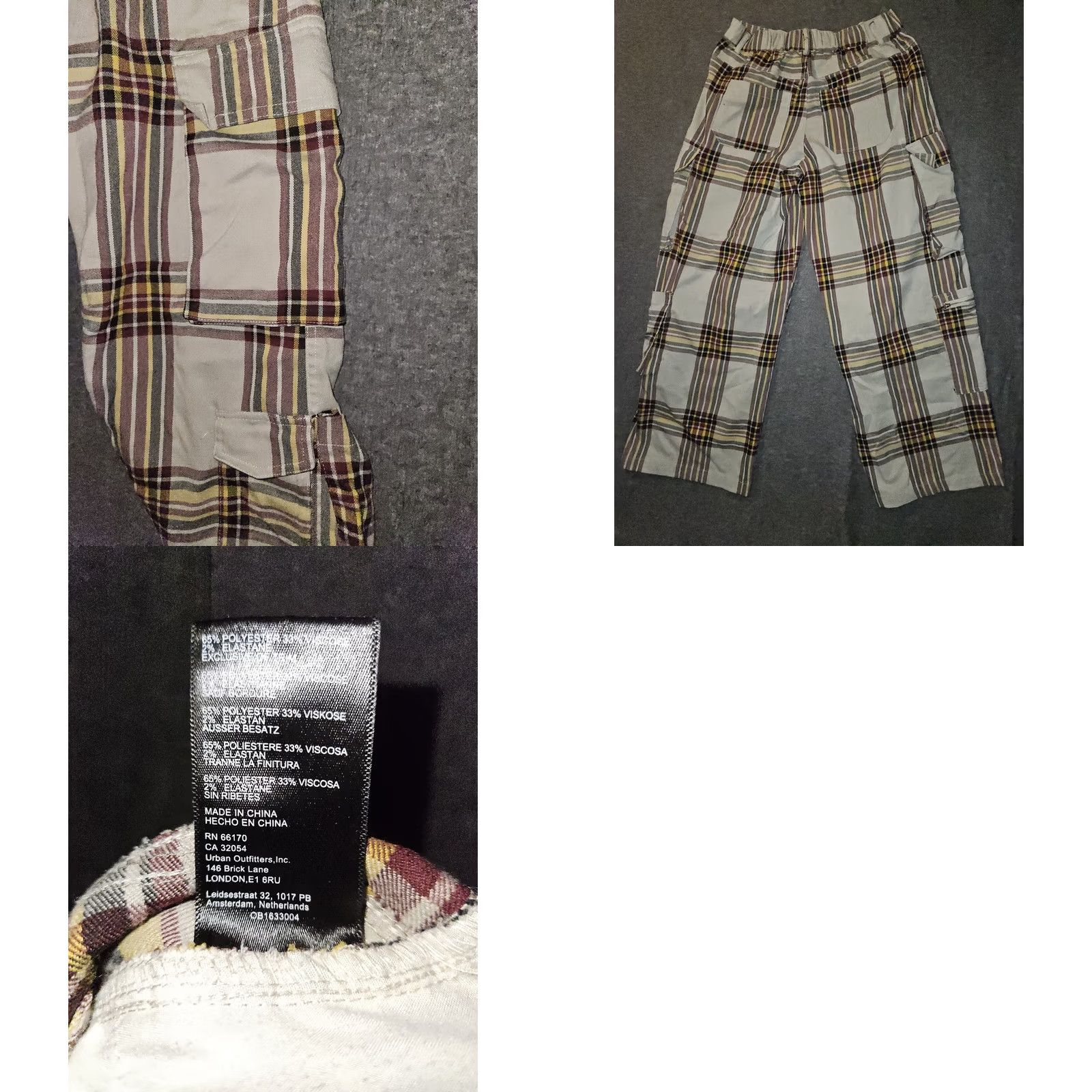 Urban Outfitters VINTAGE Urban Outfitters Cargo Pants Juniors PS Beige Plaid Wide-Leg 90s Grunge Bohemian Baggy Mid Rise Pockets Womens Size 28" / US 6 / IT 42 - 8 Thumbnail