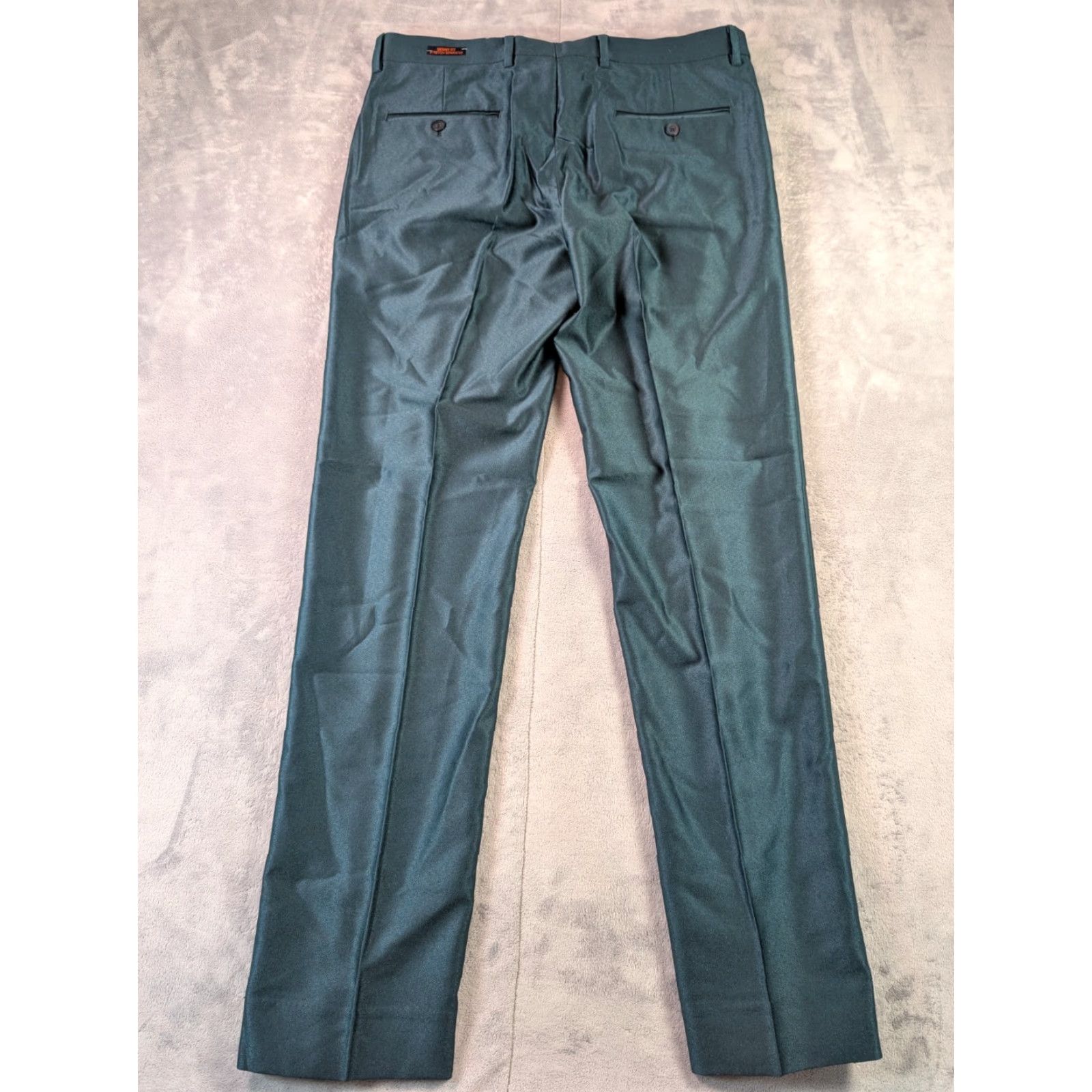Egara Egara Pants Men 29x30 Emerald Skinny Flat Front Dress Stretch Trousers Pants Mens Slim Fit Green 29 Inseam 30in Solid Stretch Wear Size US 29 - 2 Thumbnail
