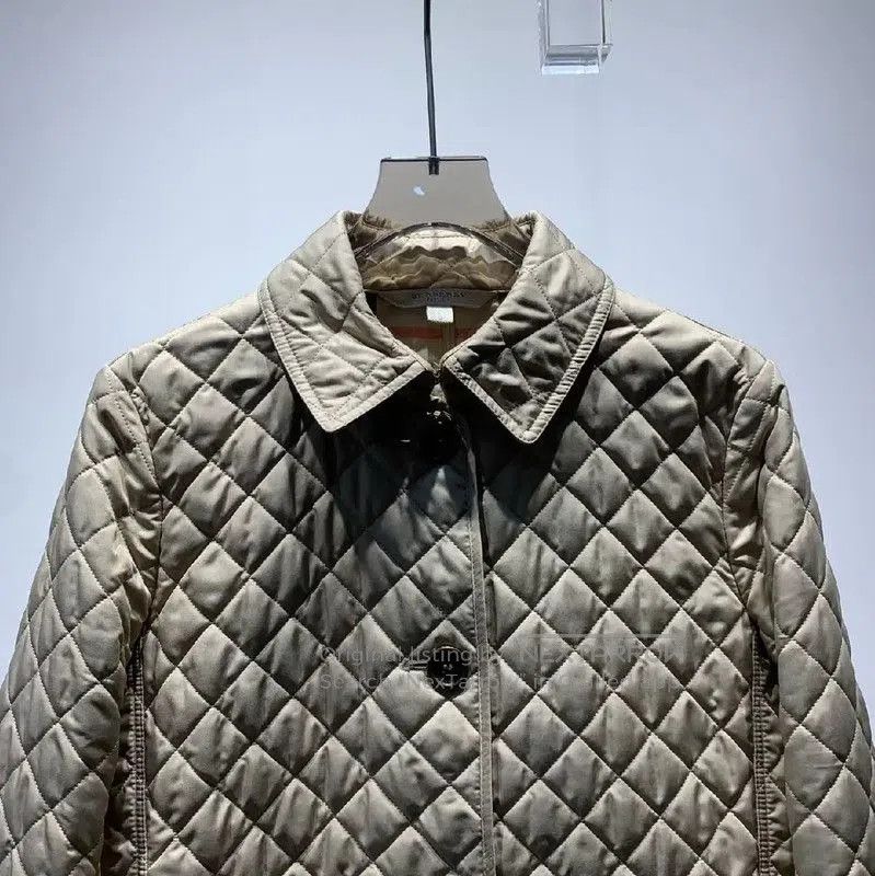 Burberry Burberry Quilted Cotton Jacket in Khaki. Size L / US 10 / IT 46 - 3 Thumbnail