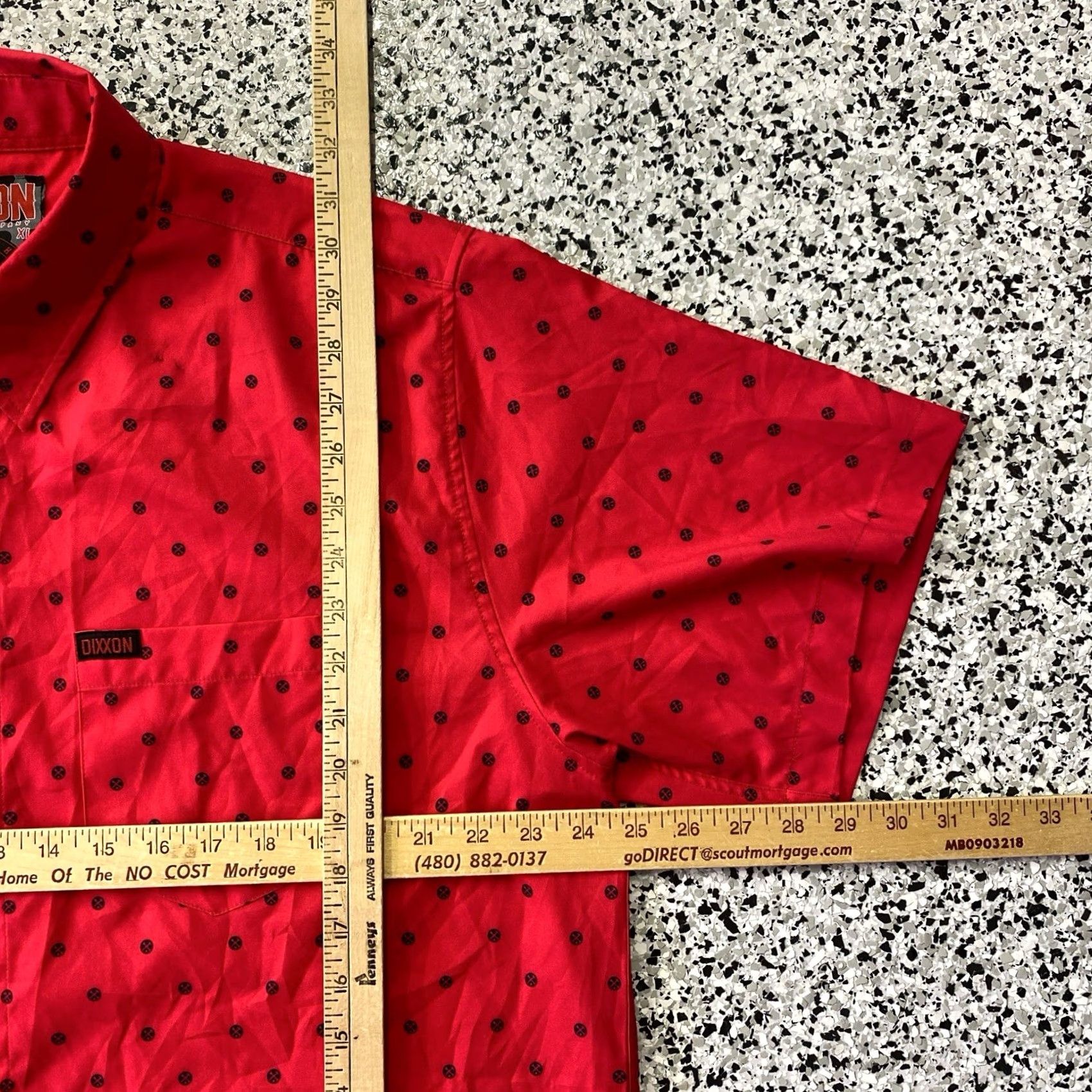 Vintage Dixxon Flannel Polkacide Short Sleeve Shirt Men’s XL Red Black Polka Dot Button-Up Casual Size US XL / EU 56 / 4 - 2 Thumbnail