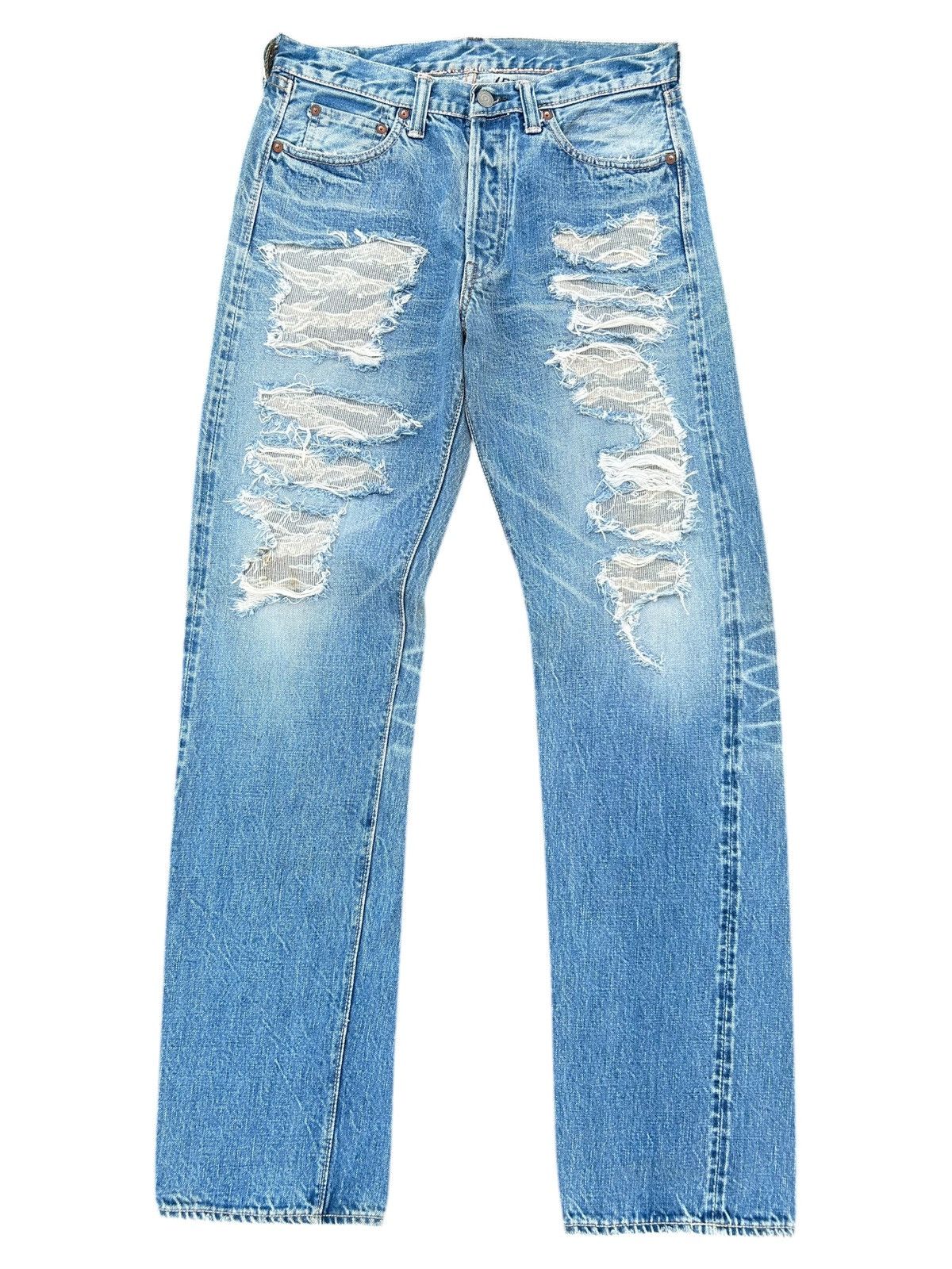 Kapital Thrashed Vintage Full Count Selvedge Repair Denim Jeans Size US 30 / EU 46 - 1 Thumbnail