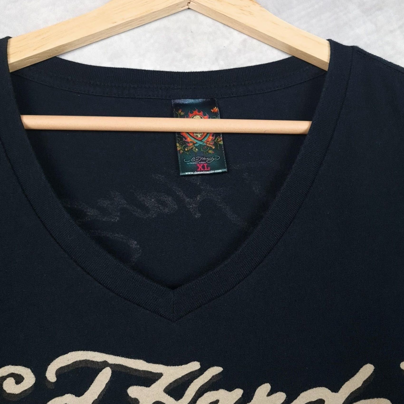 Ed Hardy Ed Hardy Shirt Mens XL Black V-Neck Death Before Dishonor Graphic Eagle Made USA Size US XL / EU 56 / 4 - 2 Thumbnail
