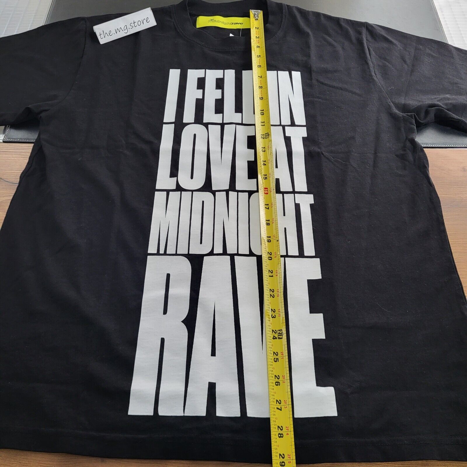 Midnight Rave 'I Fell In Love At' Black Tee Shirt Men's L