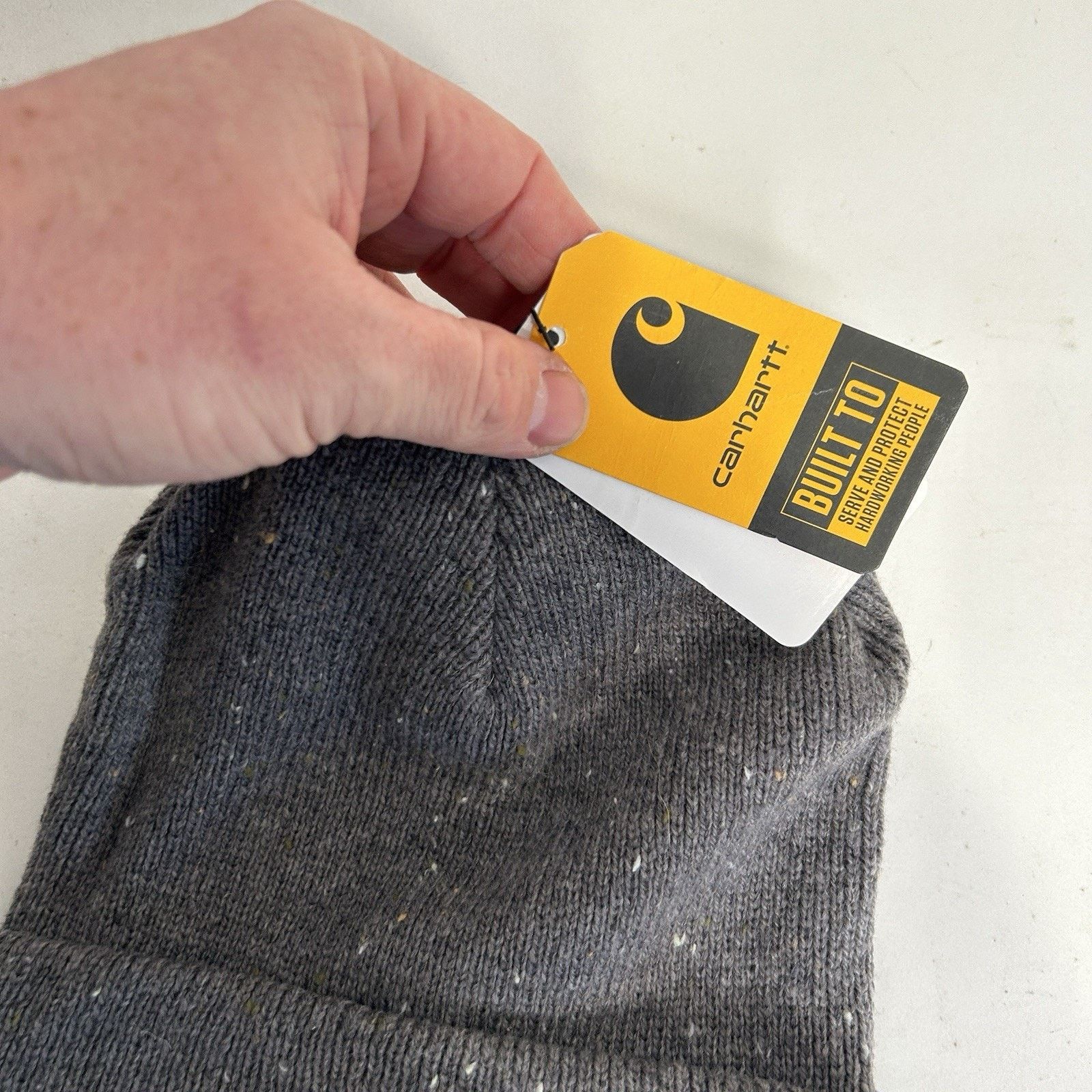 Carhartt Carhartt Anglistic Speckled Fold Over Beanie “Heather Grey” Size ONE SIZE - 4 Thumbnail