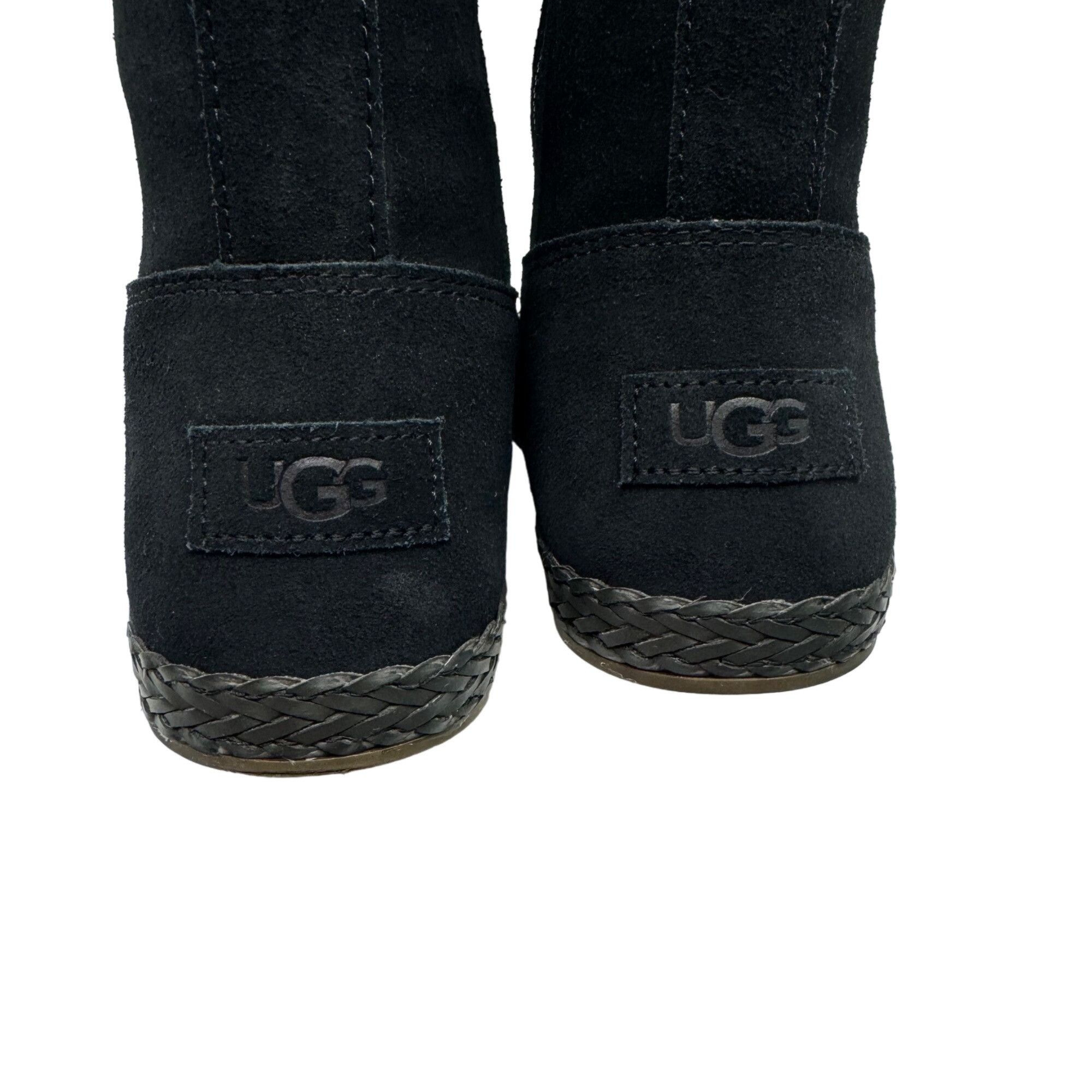 Ugg UGG Emerie Black Suede Leather Knee High Tassle Boot Moccasi Size US 9.5 / IT 39.5 - 9 Thumbnail