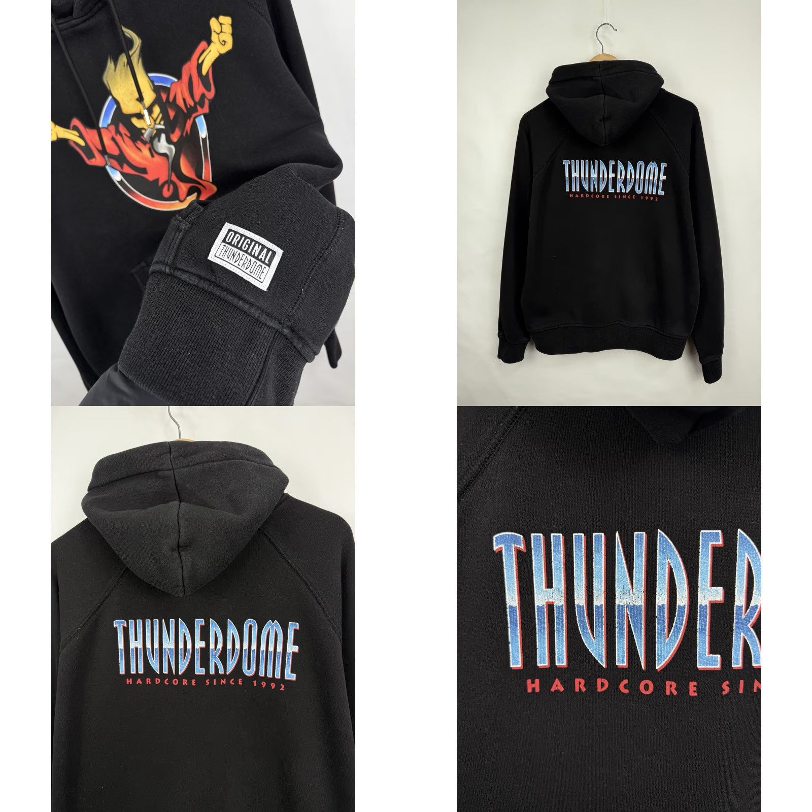 Vintage VINTAGE Thunderdome Hoodie M Black 1992 Gabber Techno Y2K Size US M / EU 48-50 / 2 - 8 Thumbnail