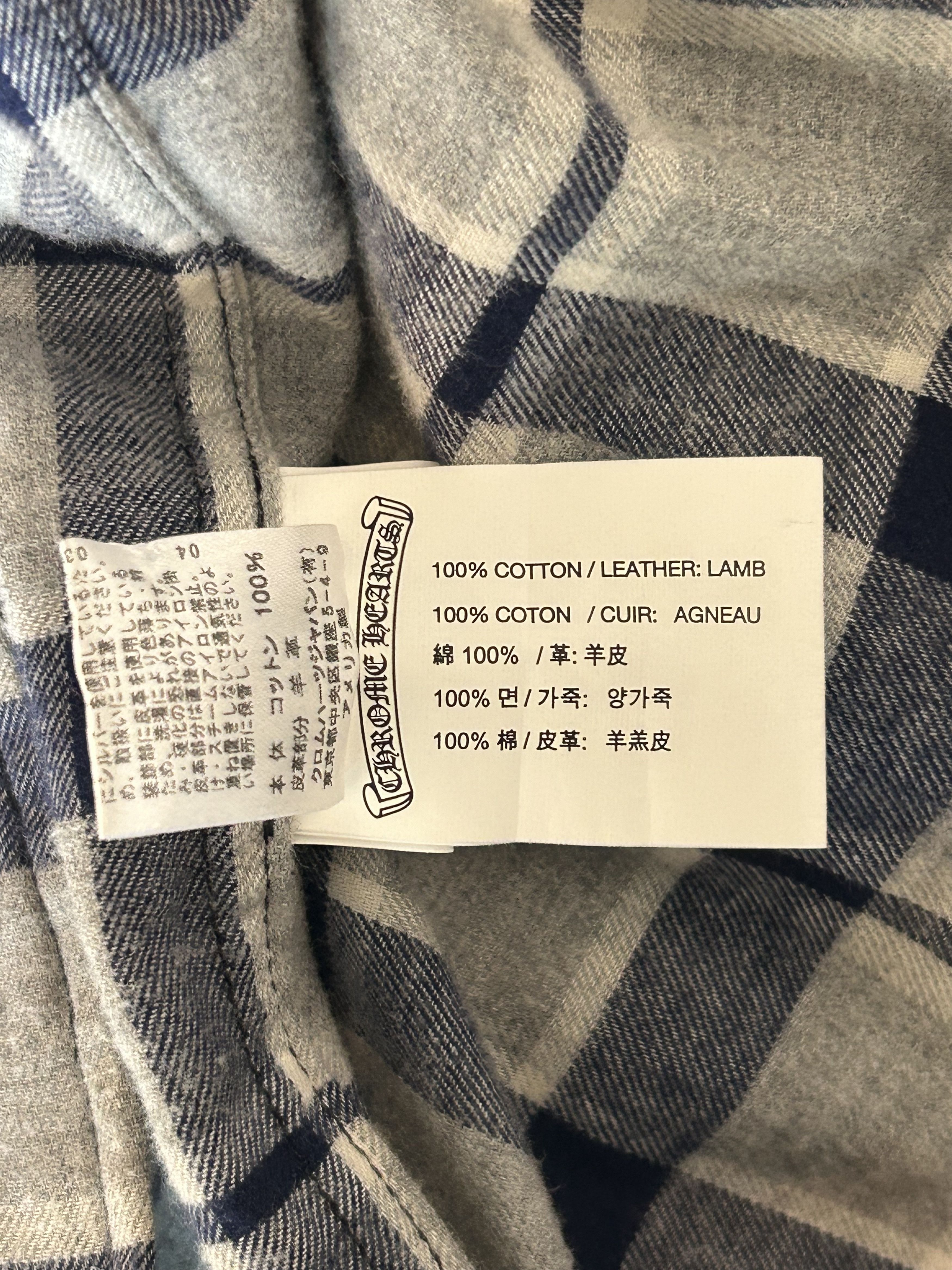 Chrome Hearts Chrome Hearts Grey & Blue Cross Patch Elongated Flannel Size US S / EU 44-46 / 1 - 5 Thumbnail