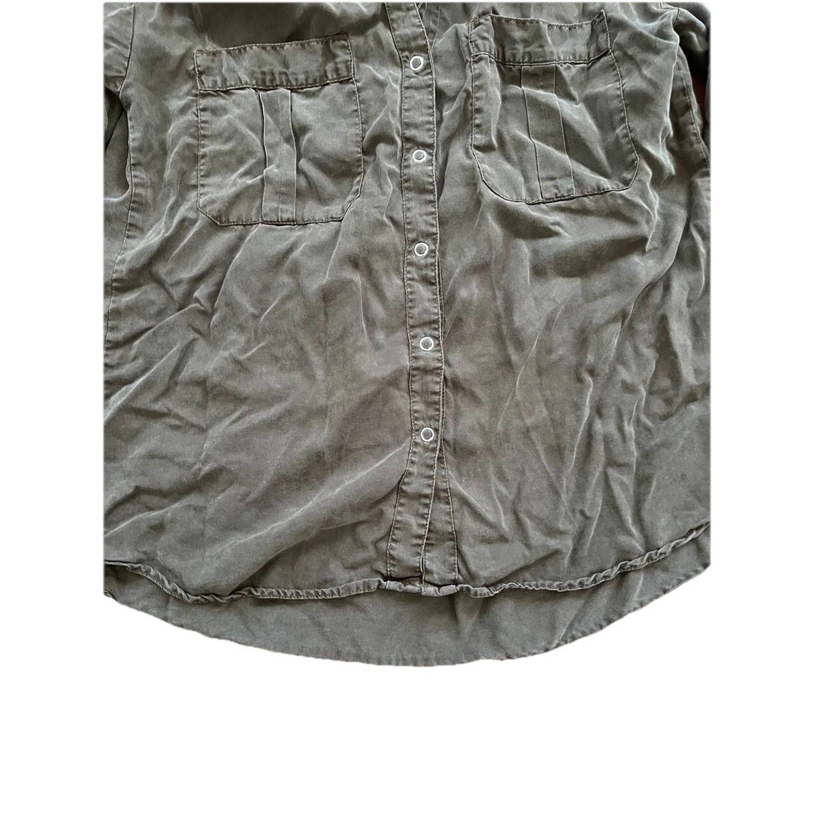 Zara ZARA DENIM Tencel Button Up Dark Snap Button Size XS A000821 Size XS / US 0-2 / IT 36-38 - 9 Thumbnail