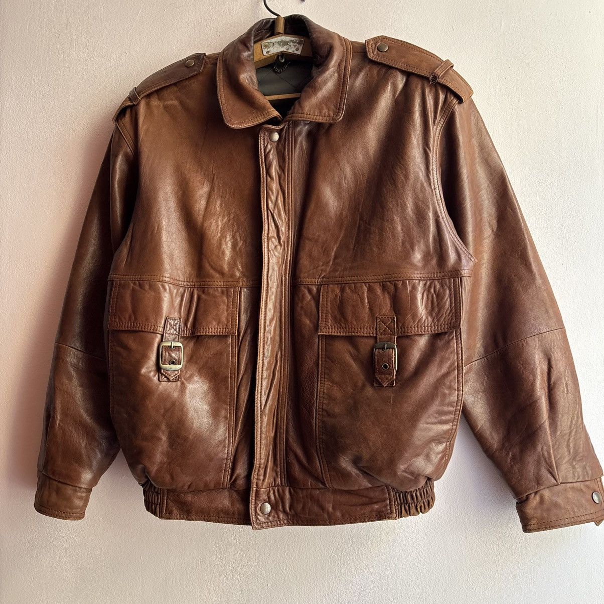 Vintage Vintage St.Michael Brown A-2 Leather Jacket Punk ERD Grunge Size US M / EU 48-50 / 2 - 1 Thumbnail