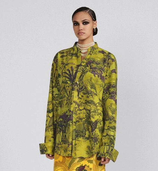 Dior o1w1db10824 Cotton Voile Blouse in Multicolor Size L / US 10 / IT 46 - 4 Thumbnail