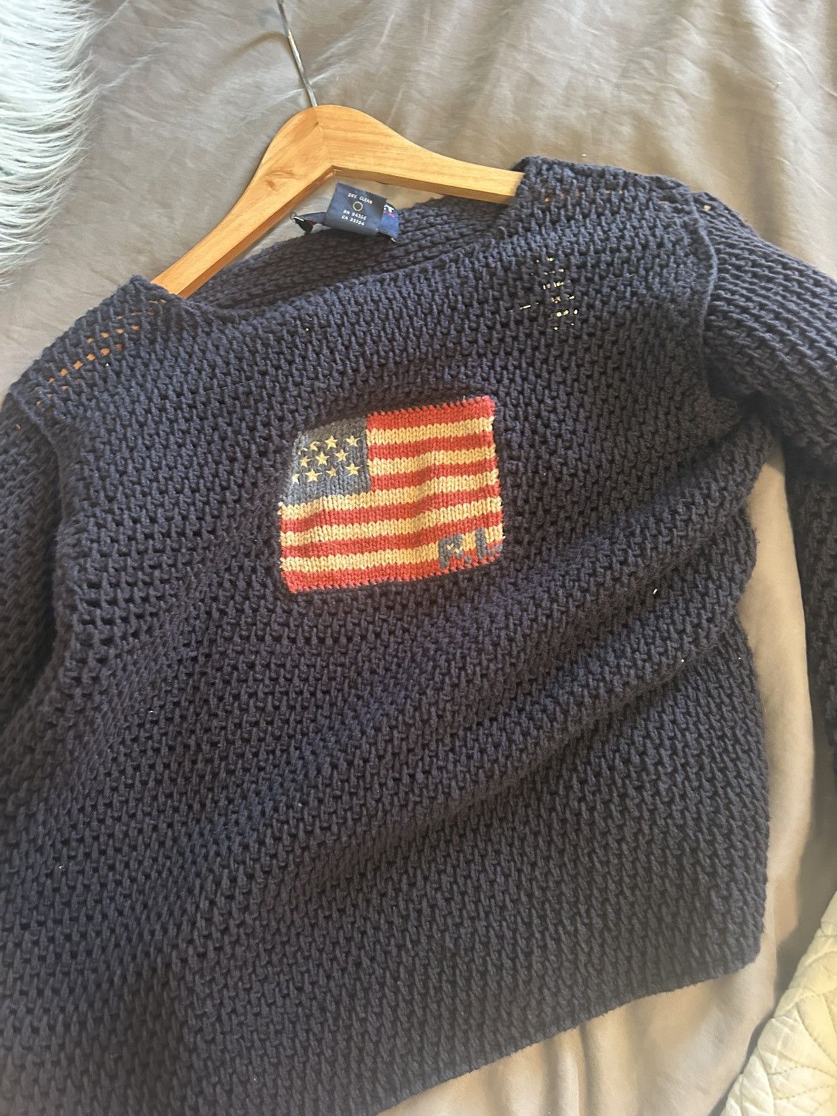 Ralph Lauren Sport Rare Vintage Polo Sport Crochet Flag Sweater Size L / US 10 / IT 46 - 4 Thumbnail