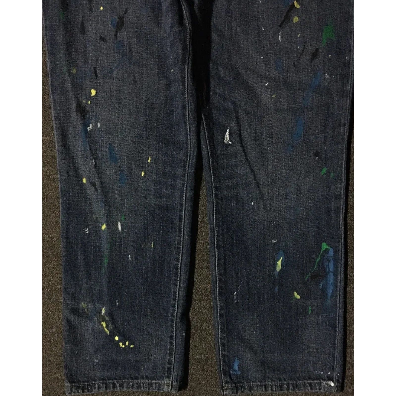 Ralph Lauren Polo Ralph Lauren Paint Splatter Girlfriend Jeans 14 Distress Art Sport Vtg 90s Womens Jeans 14 Blue Size 36" / US 14 / IT 50 - 6 Thumbnail