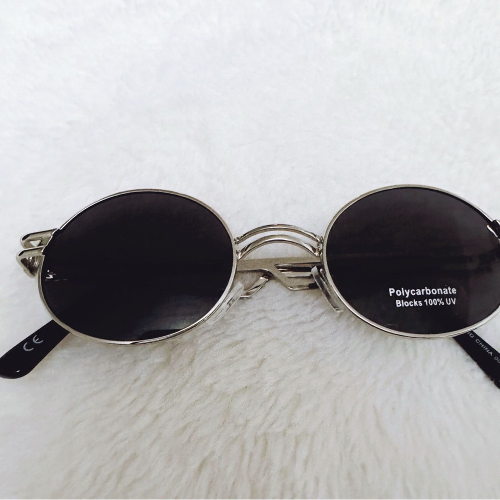 Other Betsy Black with Silver Rim Round Sunglasses Size ONE SIZE - 1 Thumbnail