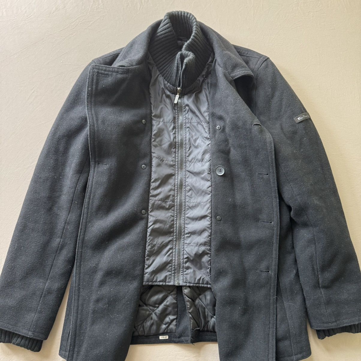 Ben Sherman Ben Sherman Wool Peacoat with Funnel-Neck Bib Size US S / EU 44-46 / 1 - 2 Thumbnail