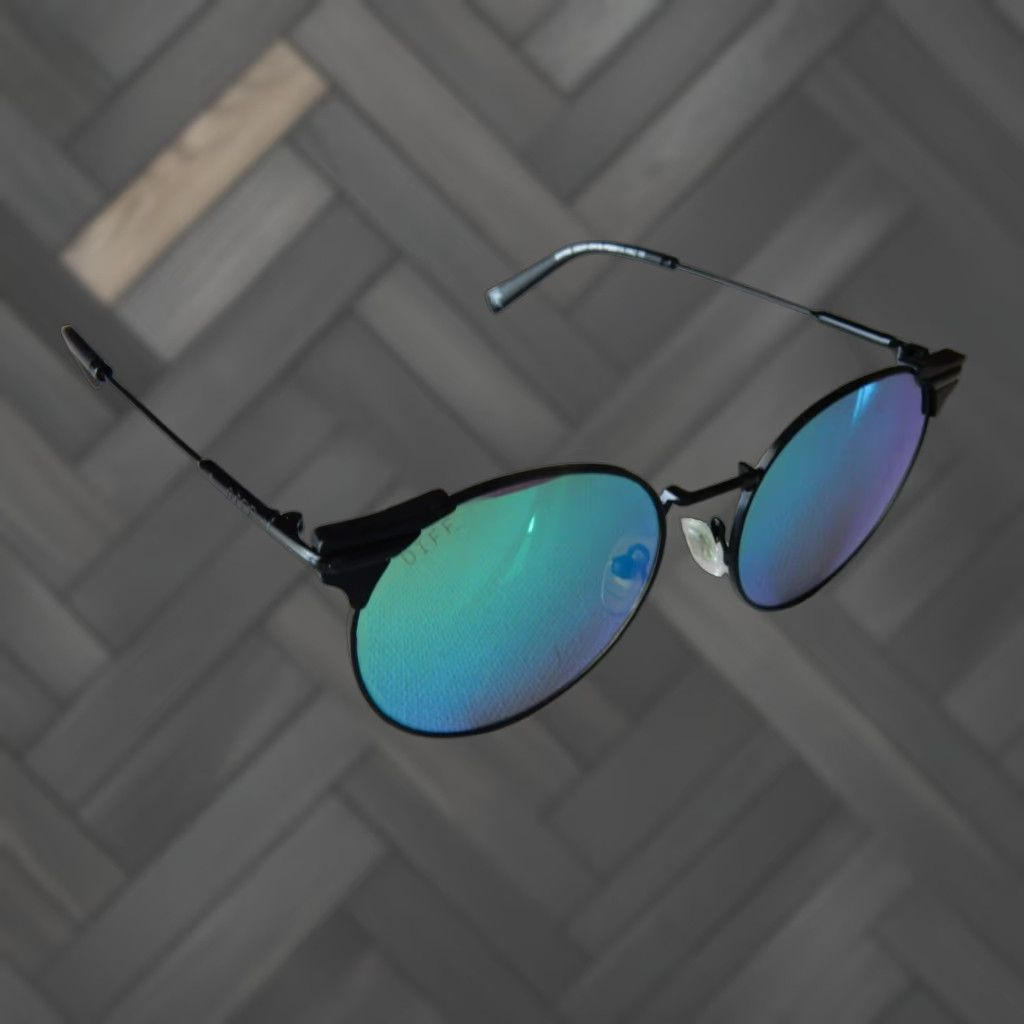 Vintage DIFF Eyewear Women's Sunglasses Black Shine DE01-0416 Size ONE SIZE - 1 Thumbnail
