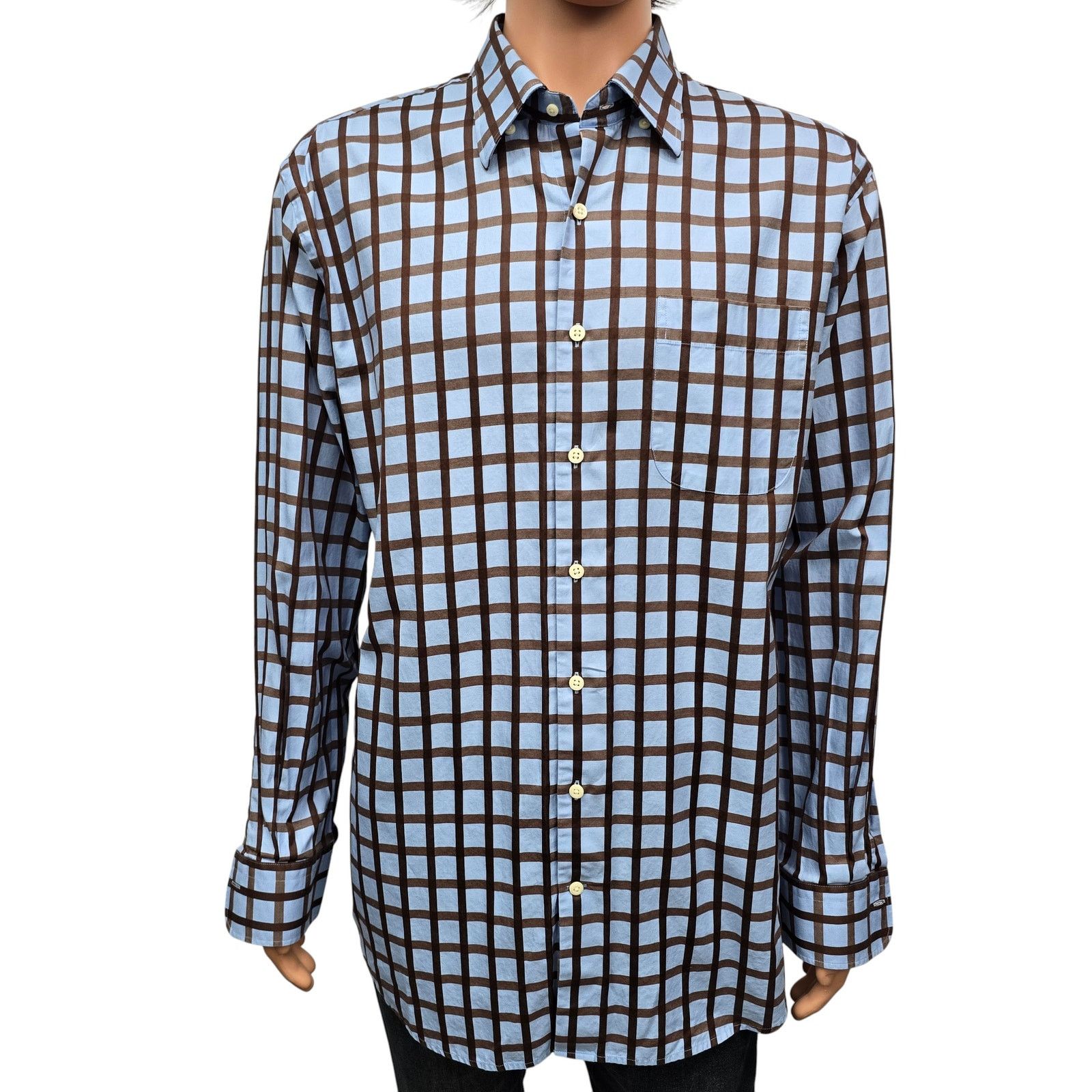 Peter Millar Peter Millar Shirt XL Hidden Button down Check Long Sleeve Size US XL / EU 56 / 4 - 2 Thumbnail