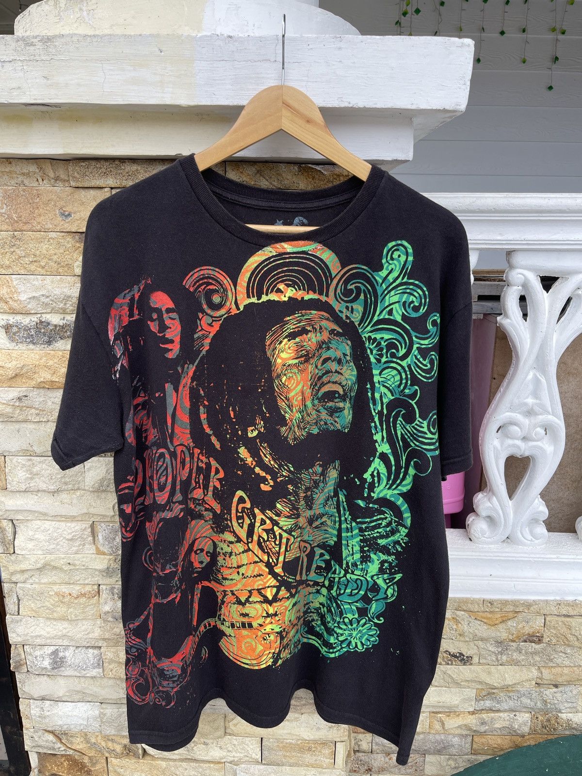 Bob Marley × Rap Tees × Vintage Last Drop🔥Rare🔥Vintage BOB MARLEY Rasta Rap Tees Tee Size US L / EU 52-54 / 3 - 2 Thumbnail
