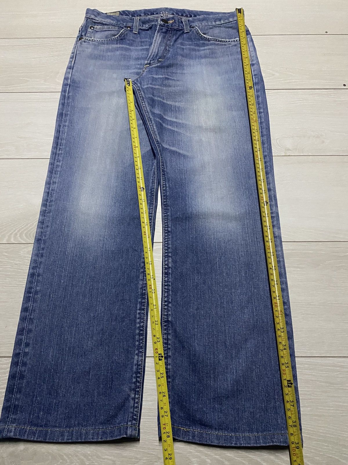 Number (N)ine Vintage Lee Riders Faded Wash Distressed Loose Jeans Size US 33 - 13 Thumbnail