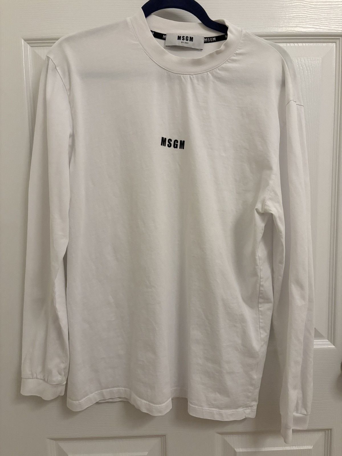 MSGM MSGM Cotton Logo Print Crew Neck Mens Long Sleeve Tee Cut Size US M / EU 48-50 / 2 - 1 Thumbnail