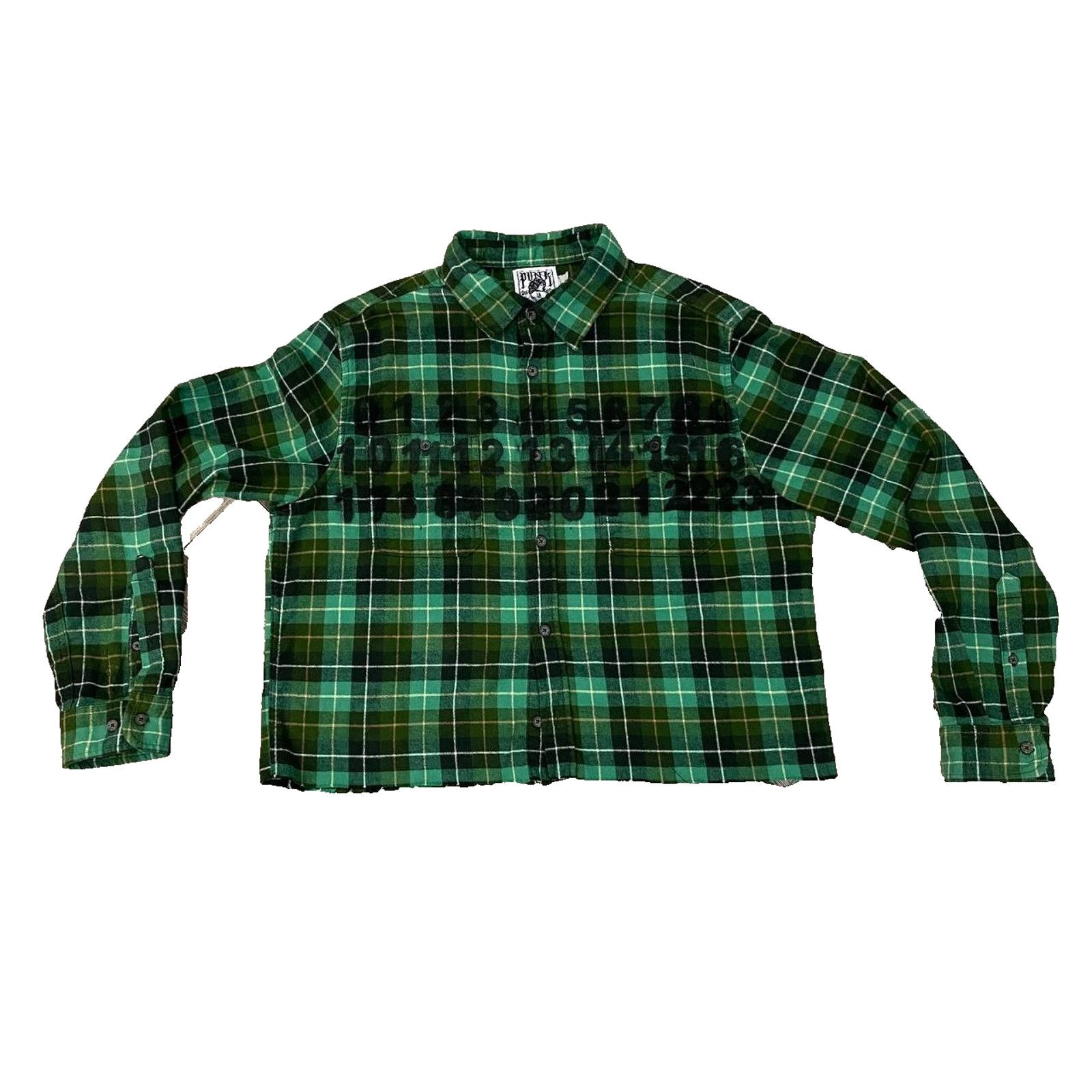 Other PUNK LA Anarchy Green Plaid Flannel Metal Grunge Crop sz L Size US L / EU 52-54 / 3 - 2 Thumbnail