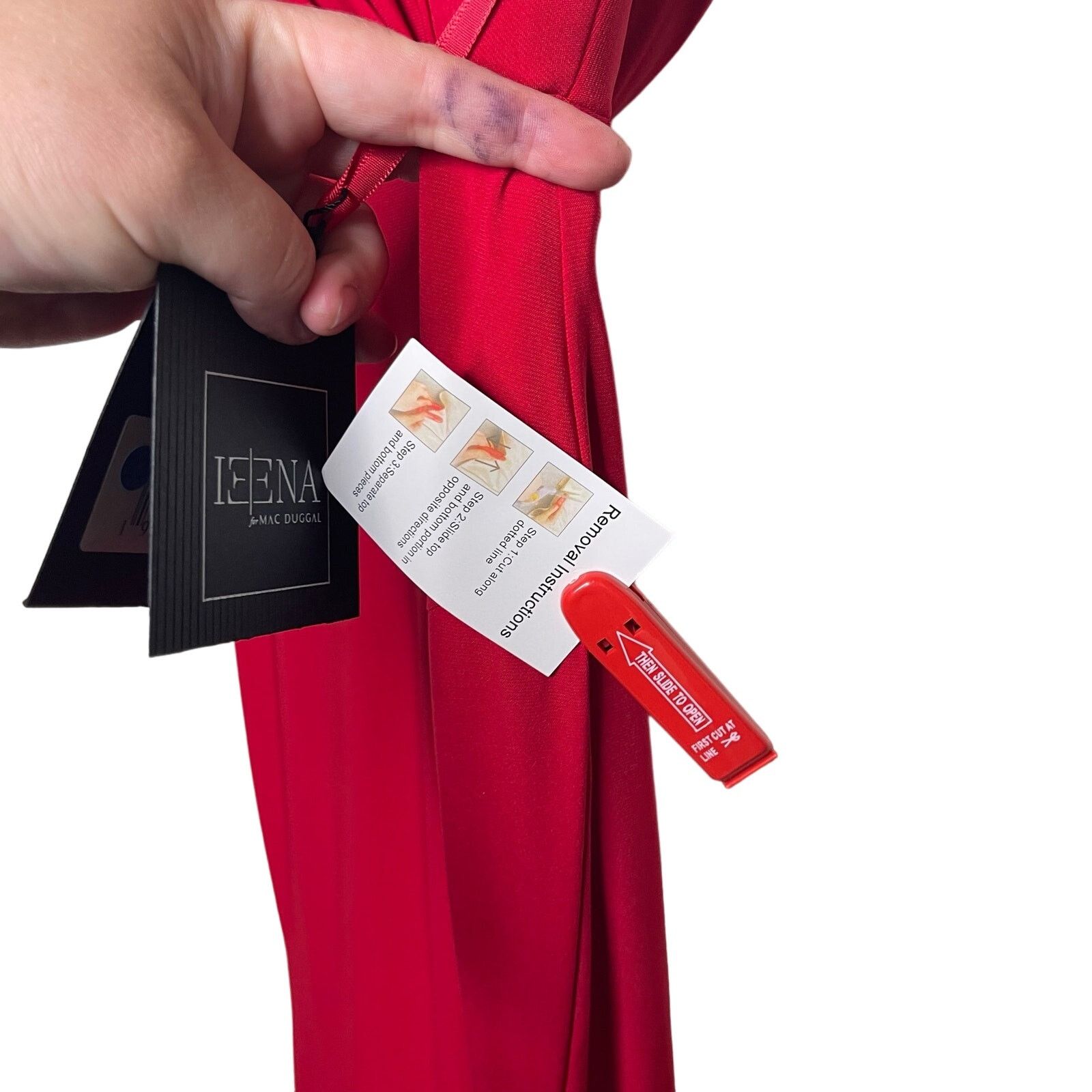 Other NWT Ieena Mac Duggal Sleeveless V Neck Jersey Gown in Red 4 Size S / US 4 / IT 40 - 10 Thumbnail