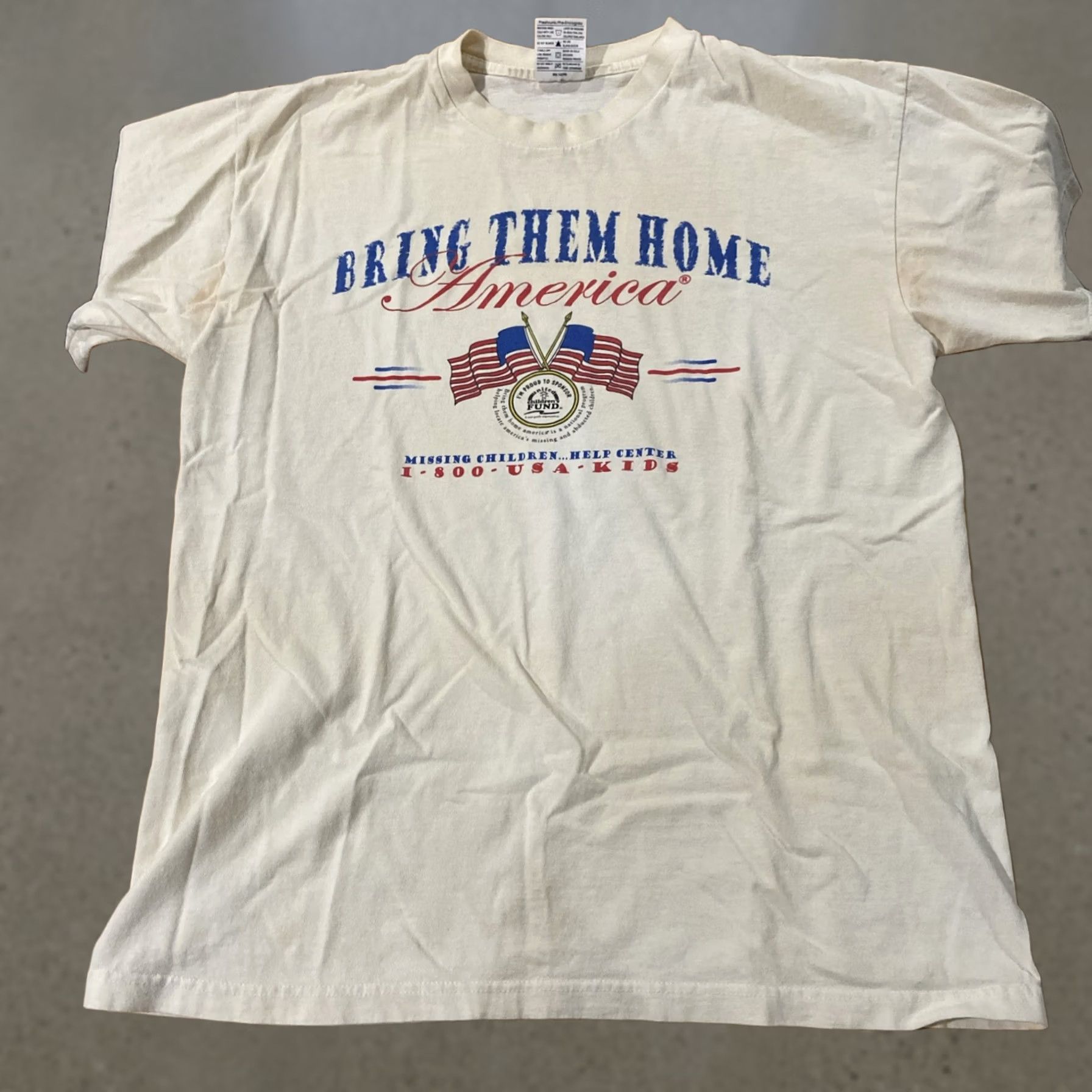 Paradise VINTAGE 80s 90s Missing Abducted Children Bring Them Home America True Crime Tee Paradise T-Shirt L White Mens Size US L / EU 52-54 / 3 - 1 Thumbnail