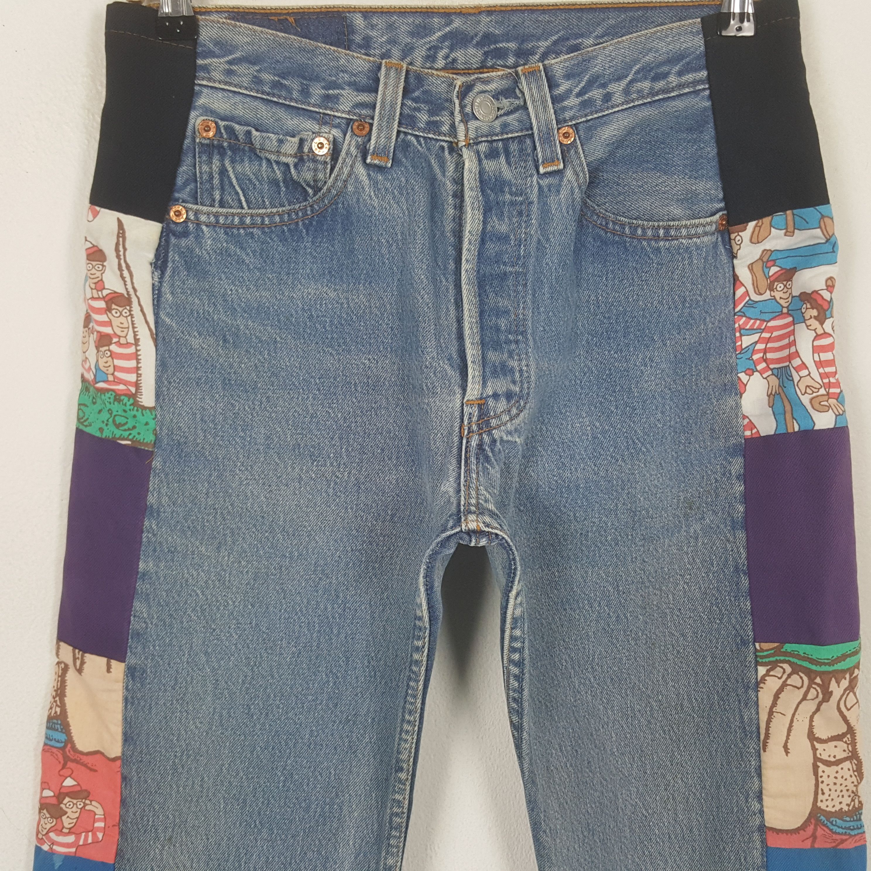 Levi's Vintage Levi's 501 Rare Patchwork Line Denim Jeans Size US 29 - 2 Thumbnail