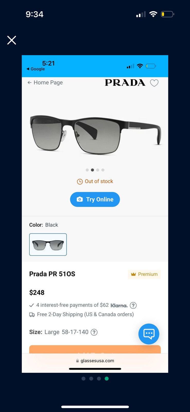 Prada Prada Sunglasses Prada PR 51OS Size ONE SIZE - 5 Thumbnail