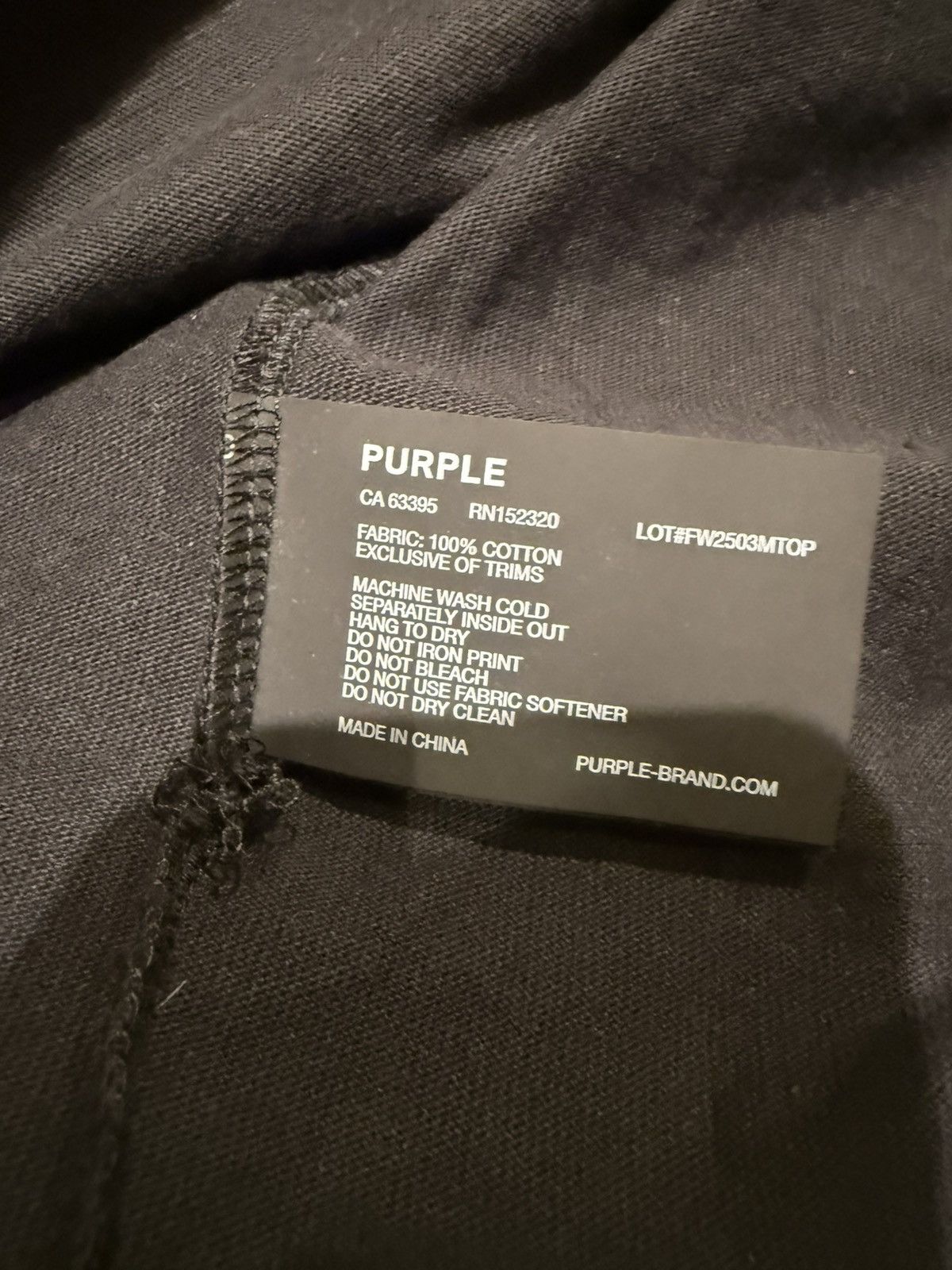 Purple Brand Purple Brand Black Distressed Logo Tee Size Medium Size US M / EU 48-50 / 2 - 4 Thumbnail