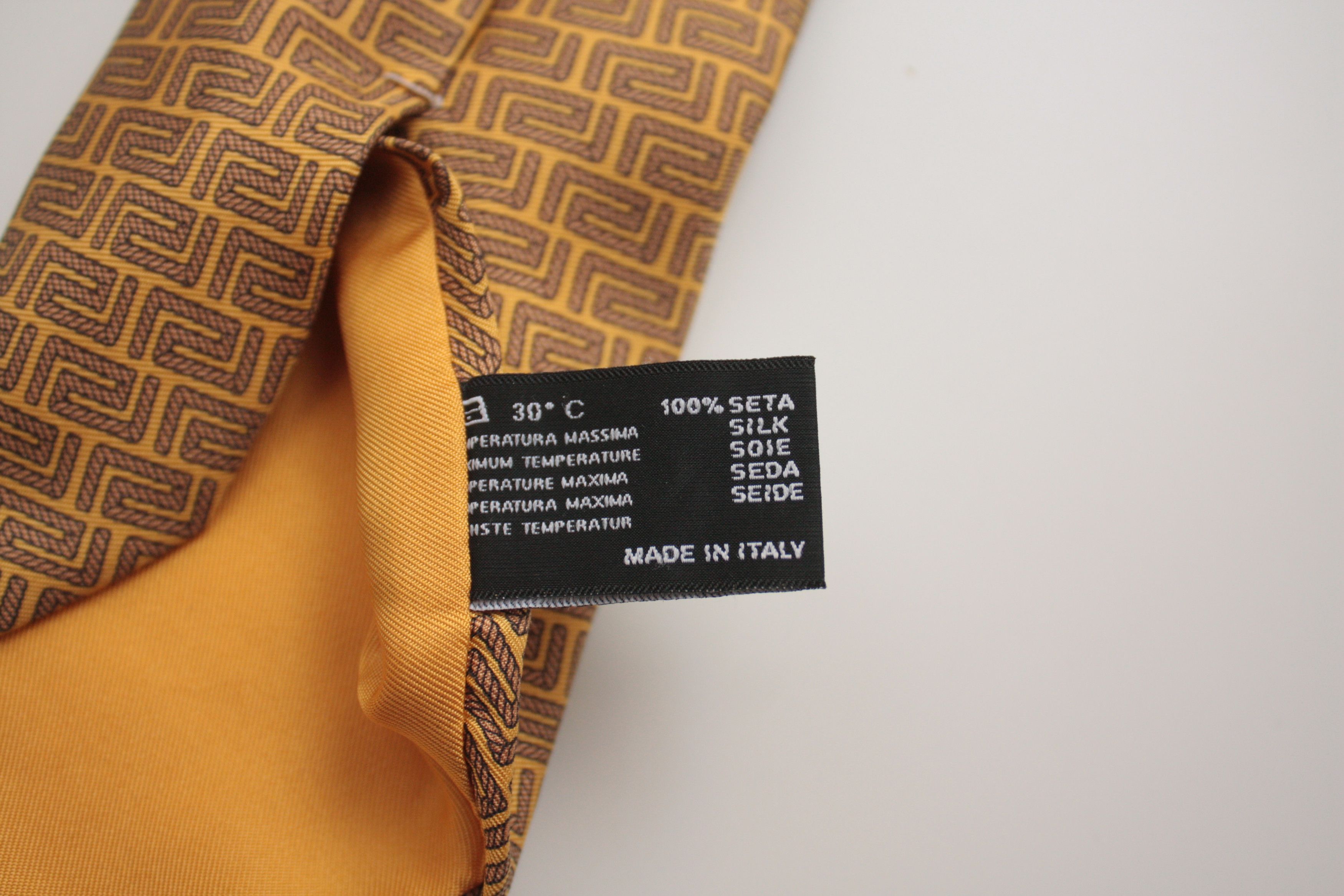 Versace Versace Yellow Silk Tie Made In Italy Size ONE SIZE - 4 Thumbnail