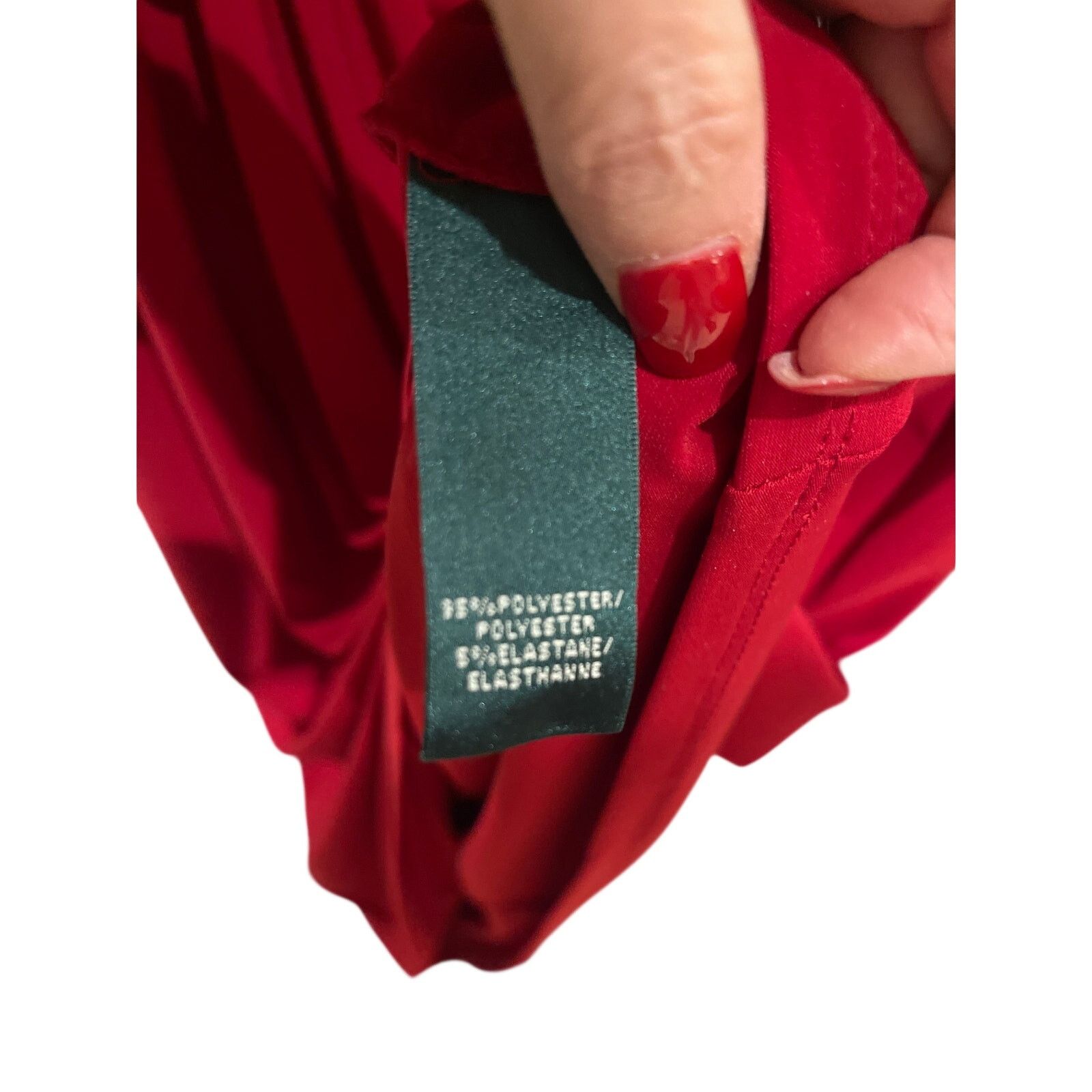 Ralph Lauren Lauren Ralph Size 18 Red Faux Wrap Draped Stretch Dress NWT Size XXL / US 16-18 / IT 52-54 - 6 Thumbnail
