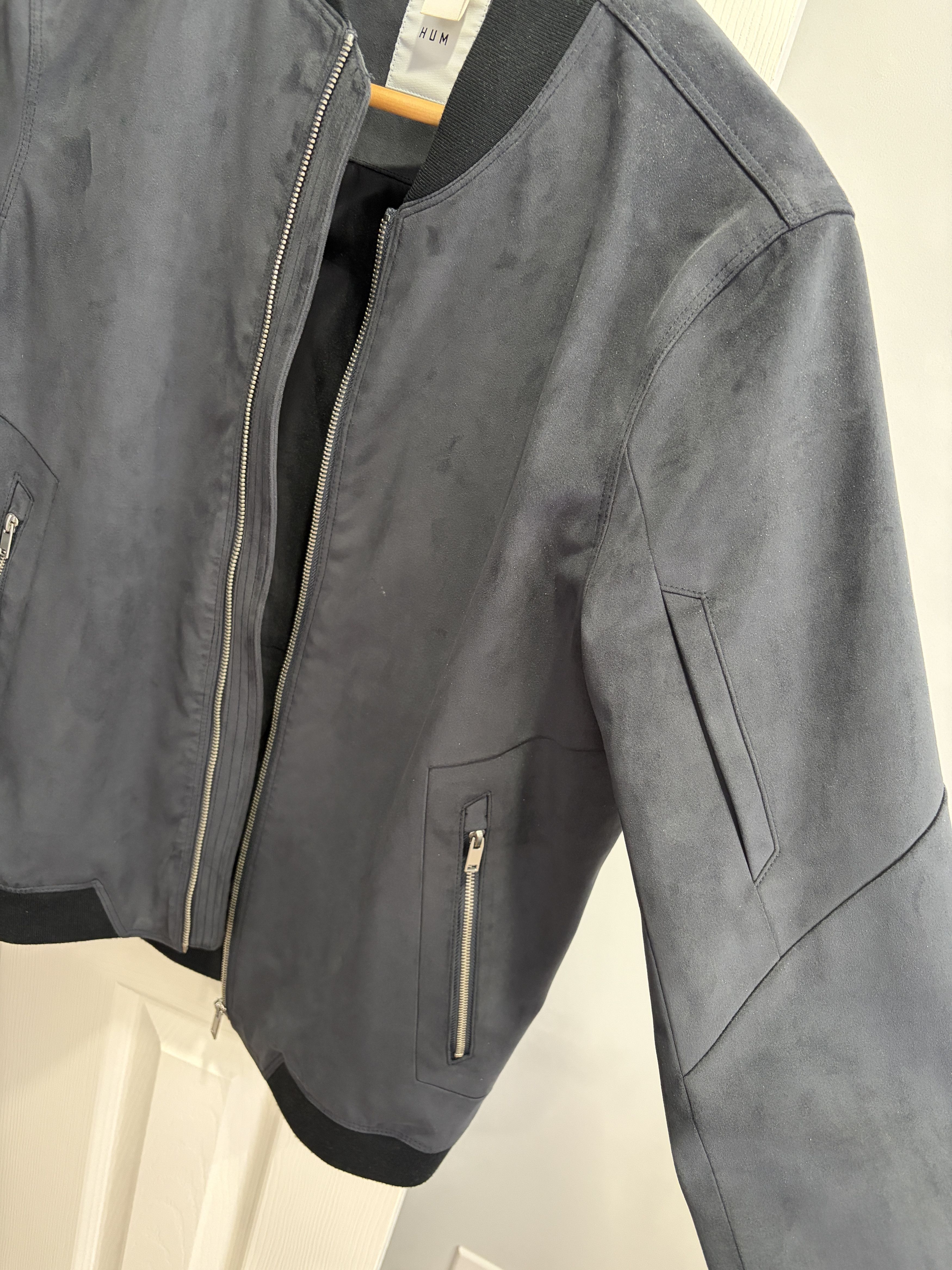 Other Faux Suede Bomber Jacket - Navy Size US M / EU 48-50 / 2 - 4 Thumbnail