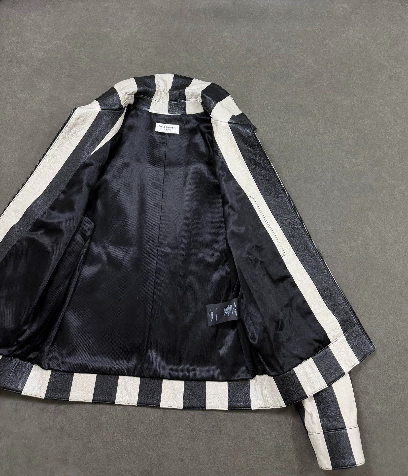 Saint Laurent Paris Saint Laurent Slp Runway Style Striped Lambskin Jacket Size US M / EU 48-50 / 2 - 5 Thumbnail