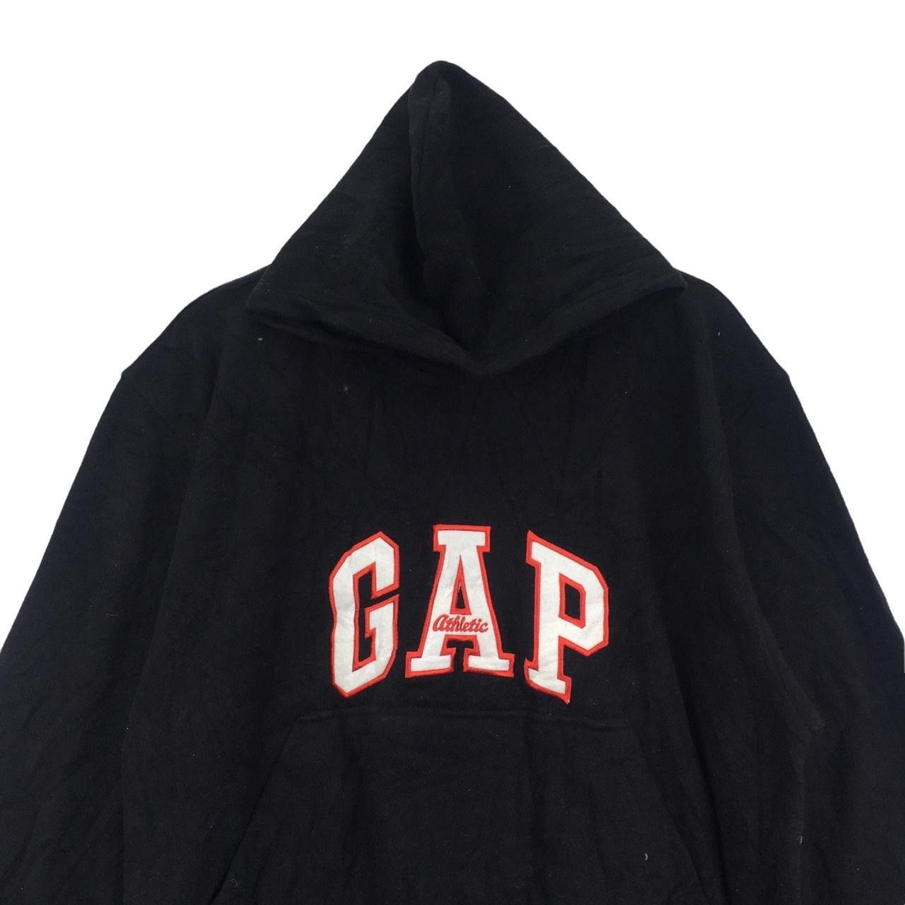 Gap Vtg GAP USA Big Logo Black Fleece Hoodie Size L / US 10 / IT 46 - 2 Thumbnail