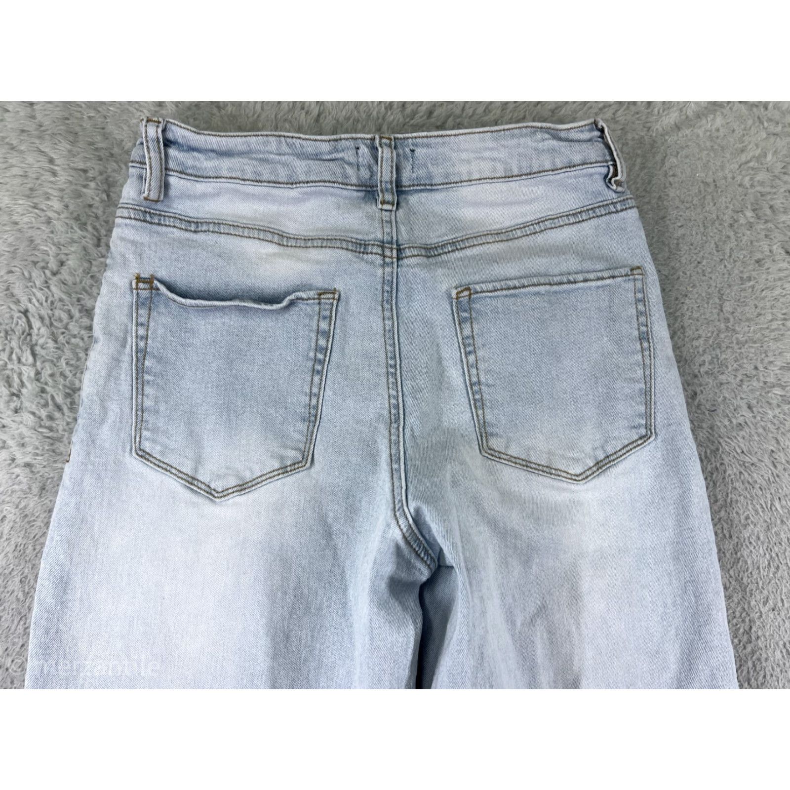 Vintage Rue21 Blue Denim Jeans Women 7 Wide-Leg 90s Look Cotton Blend Stretch Jeans Size 28" / US 6 / IT 42 - 3 Thumbnail