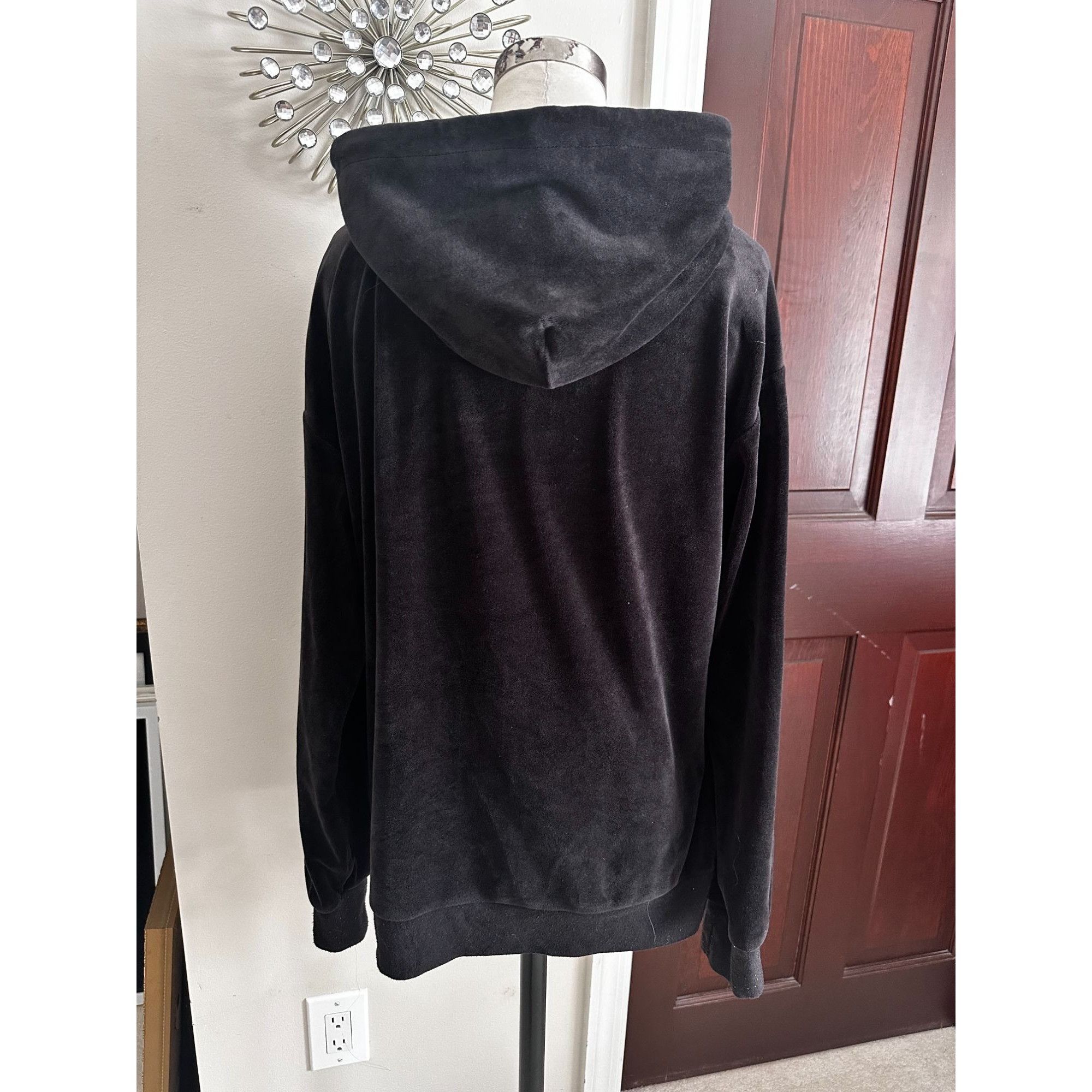 Joe's Women’s JOE’S Jeans Black Velour Pullover Hoodie Small Size S / US 4 / IT 40 - 2 Thumbnail