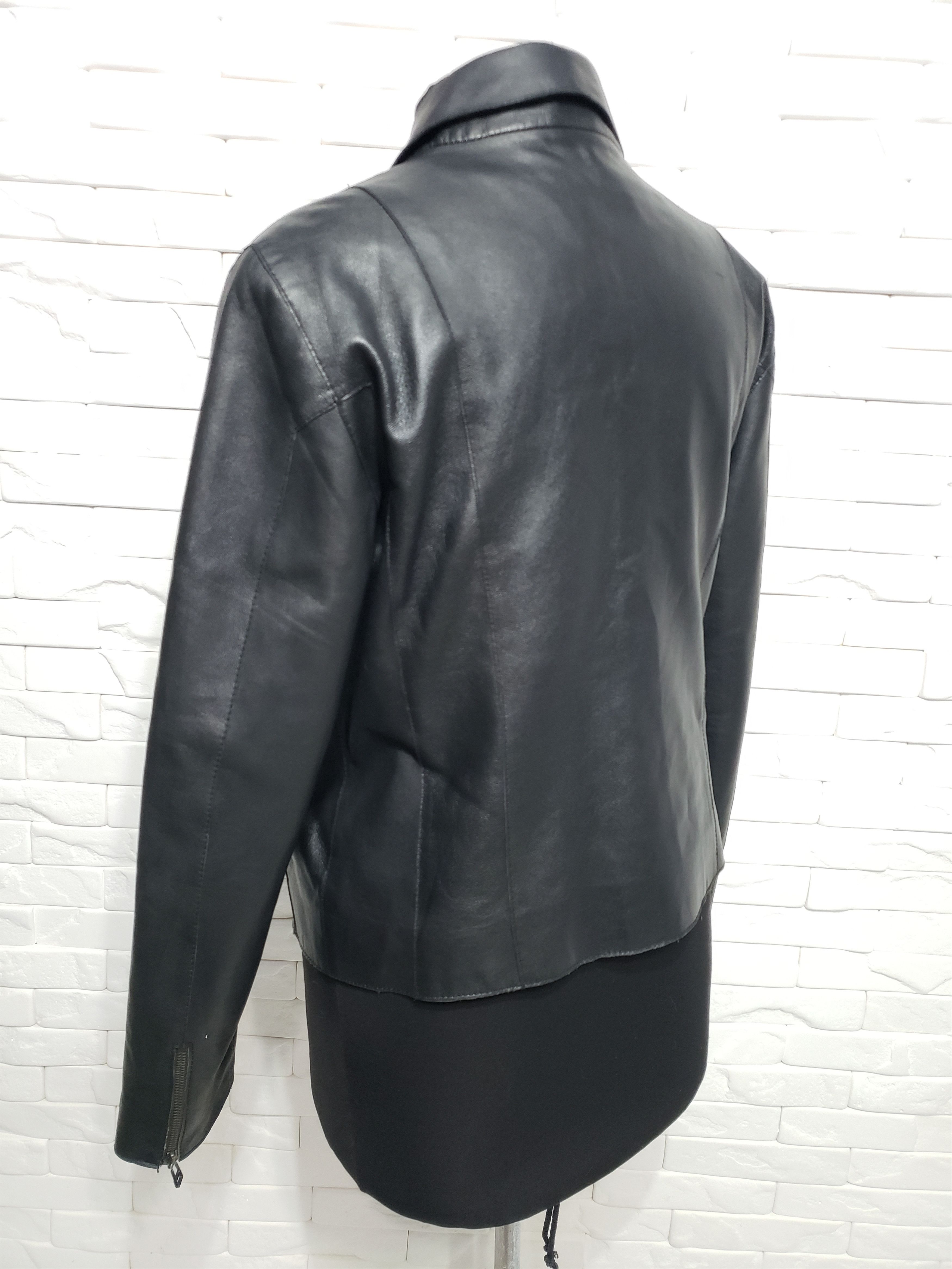 Genuine Leather Stylish women's black leather jacket. Size XL / US 12-14 / IT 48-50 - 6 Thumbnail